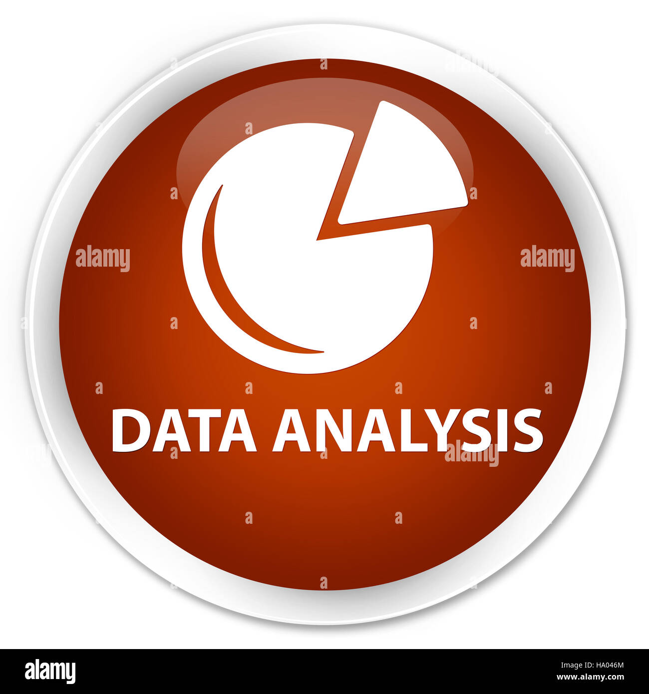 Análisis de Datos (icono gráfico) aislados en el botón redondo marrón premium Resumen ilustración Foto de stock
