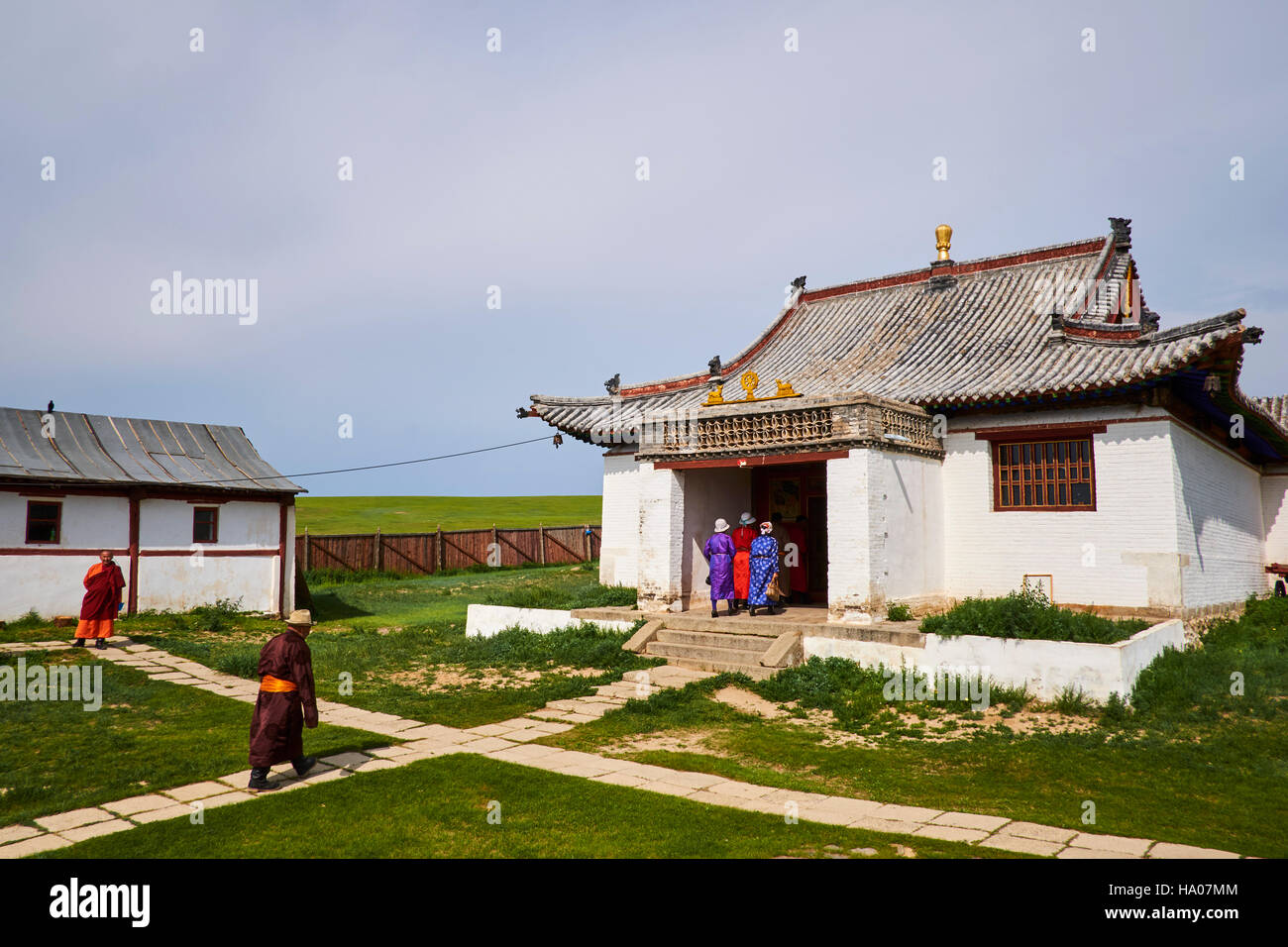 Mongolia, Shankh Ovorkhangai, monasterio, fundado en 1647 por Zanabazar Foto de stock