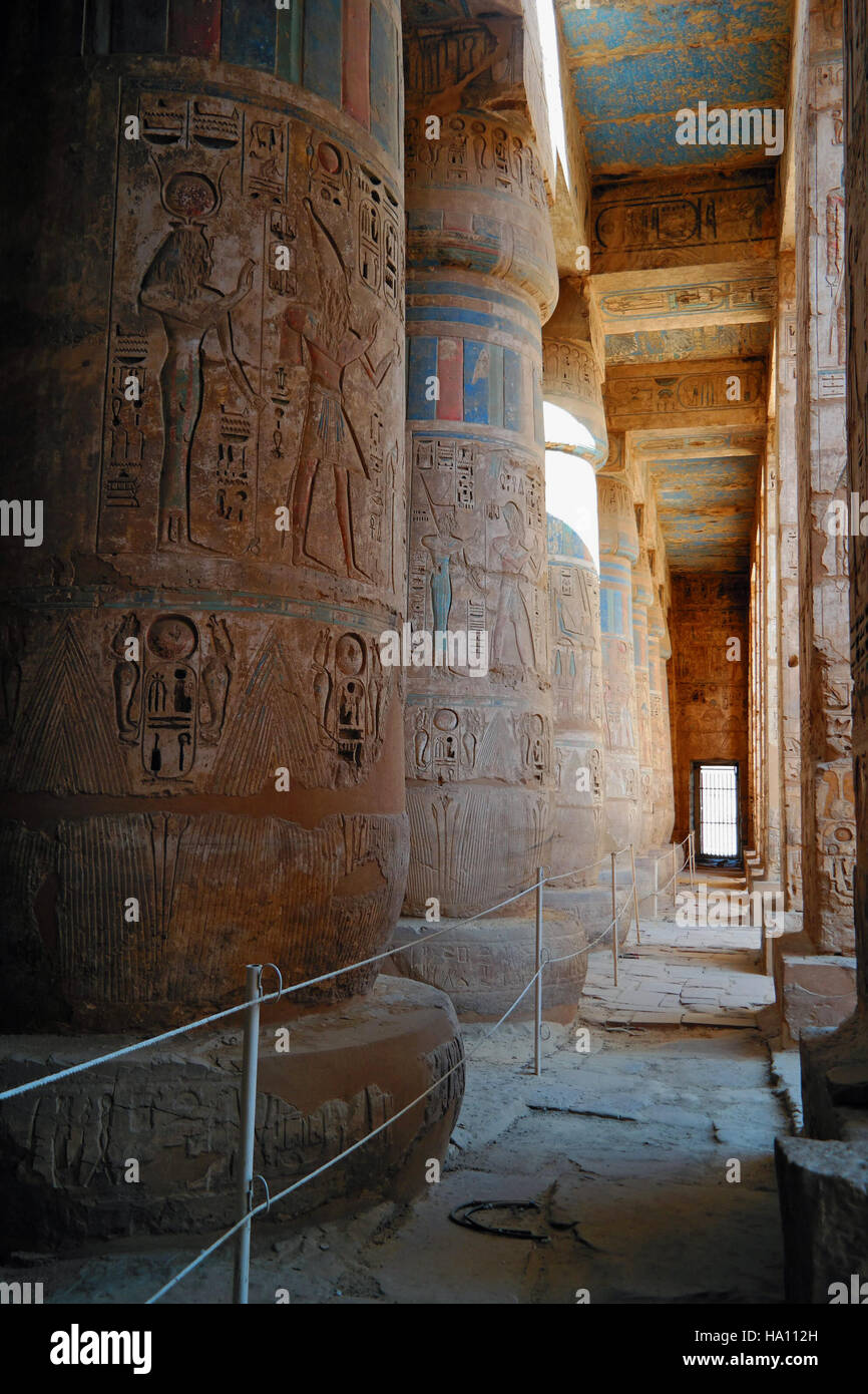 Medinet Habu Templo de Luxor, Egipto Foto de stock