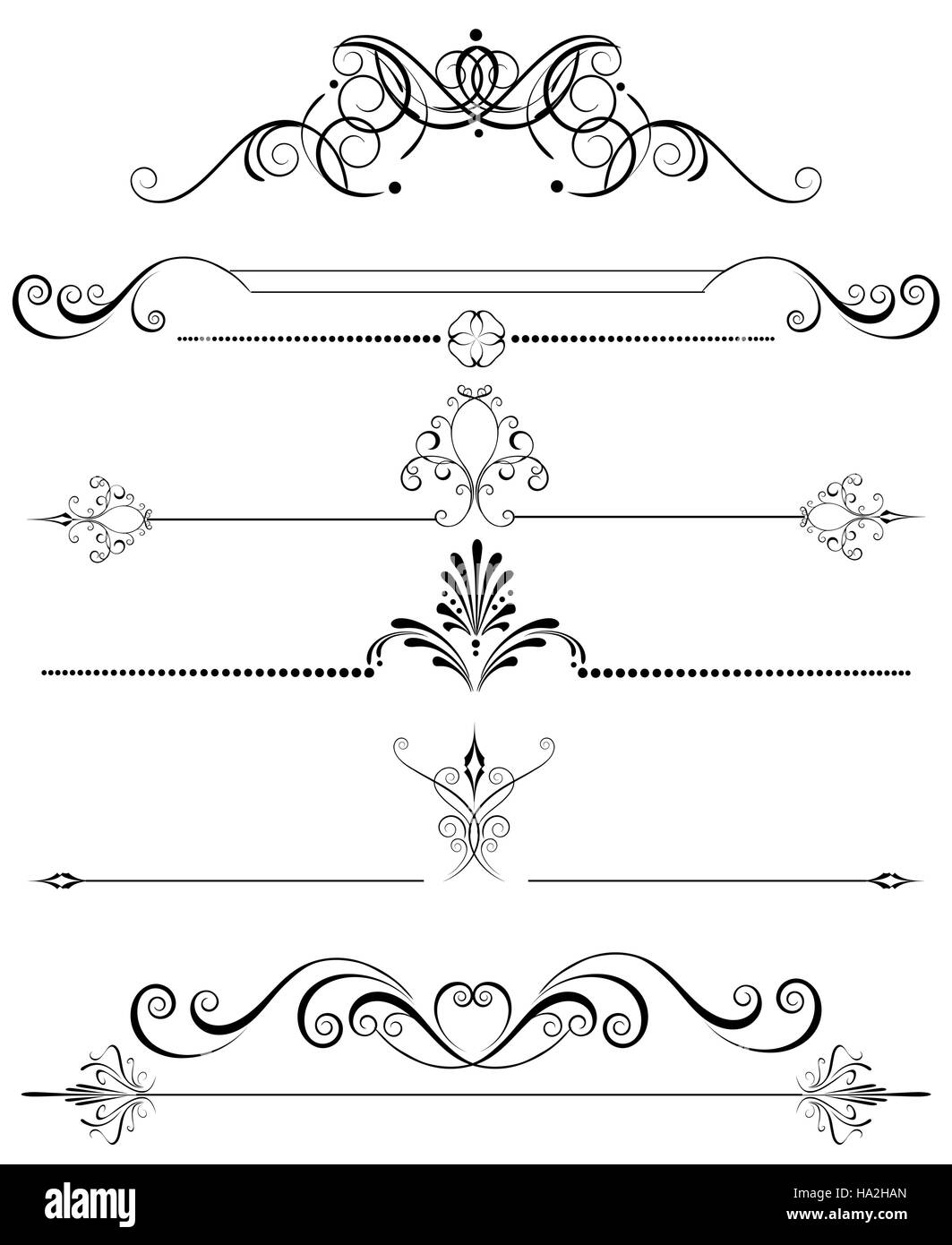 Algunas decoraciones para las páginas, dibujado en un estilo clásico Imagen  Vector de stock - Alamy