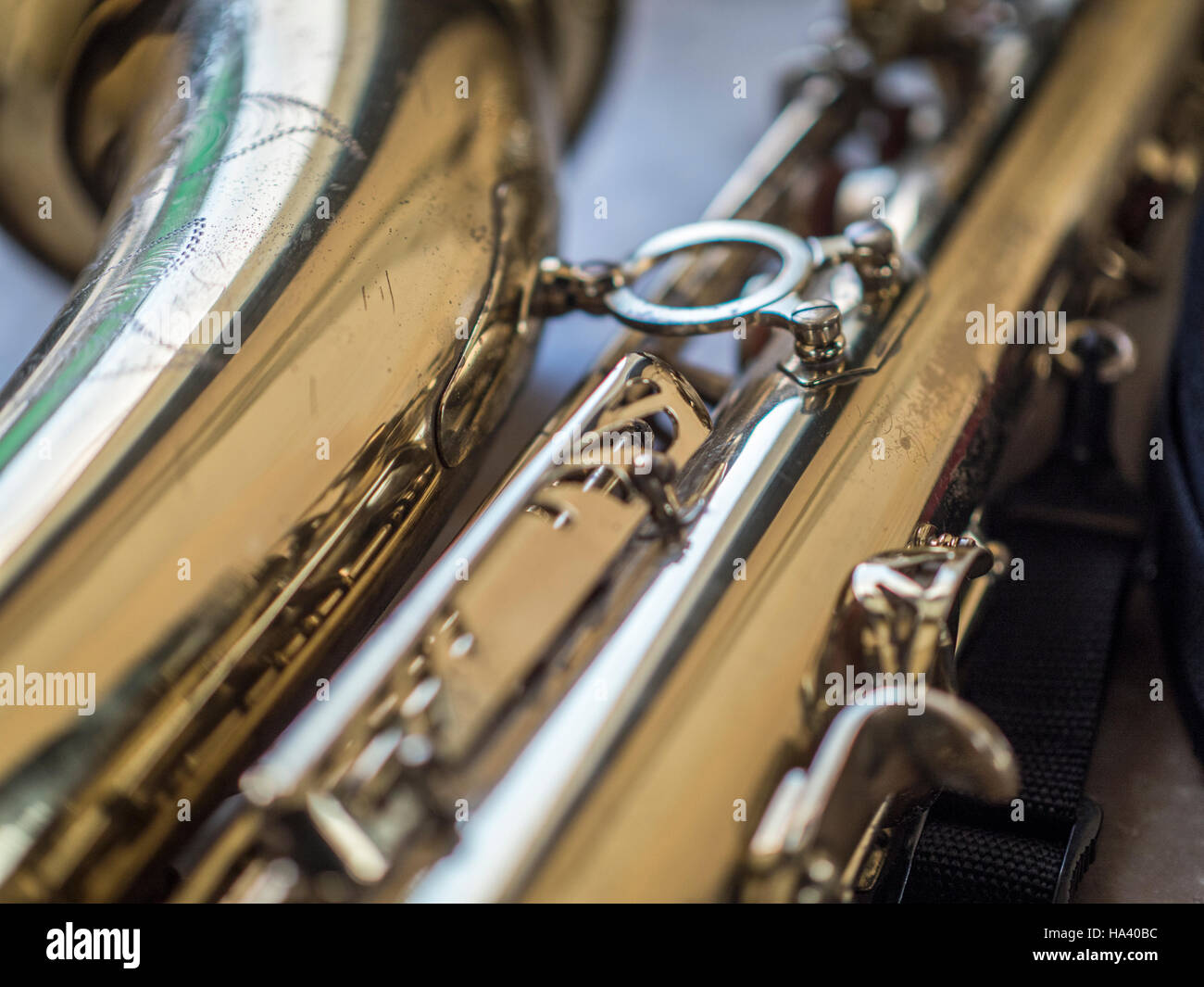 Saxofón instrumento musical Foto de stock