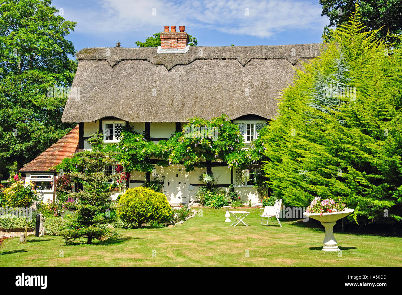 Granja Passford Cottage, Southampton Road, Lymington, New Forest, Hampshire, Reino Unido Foto de stock