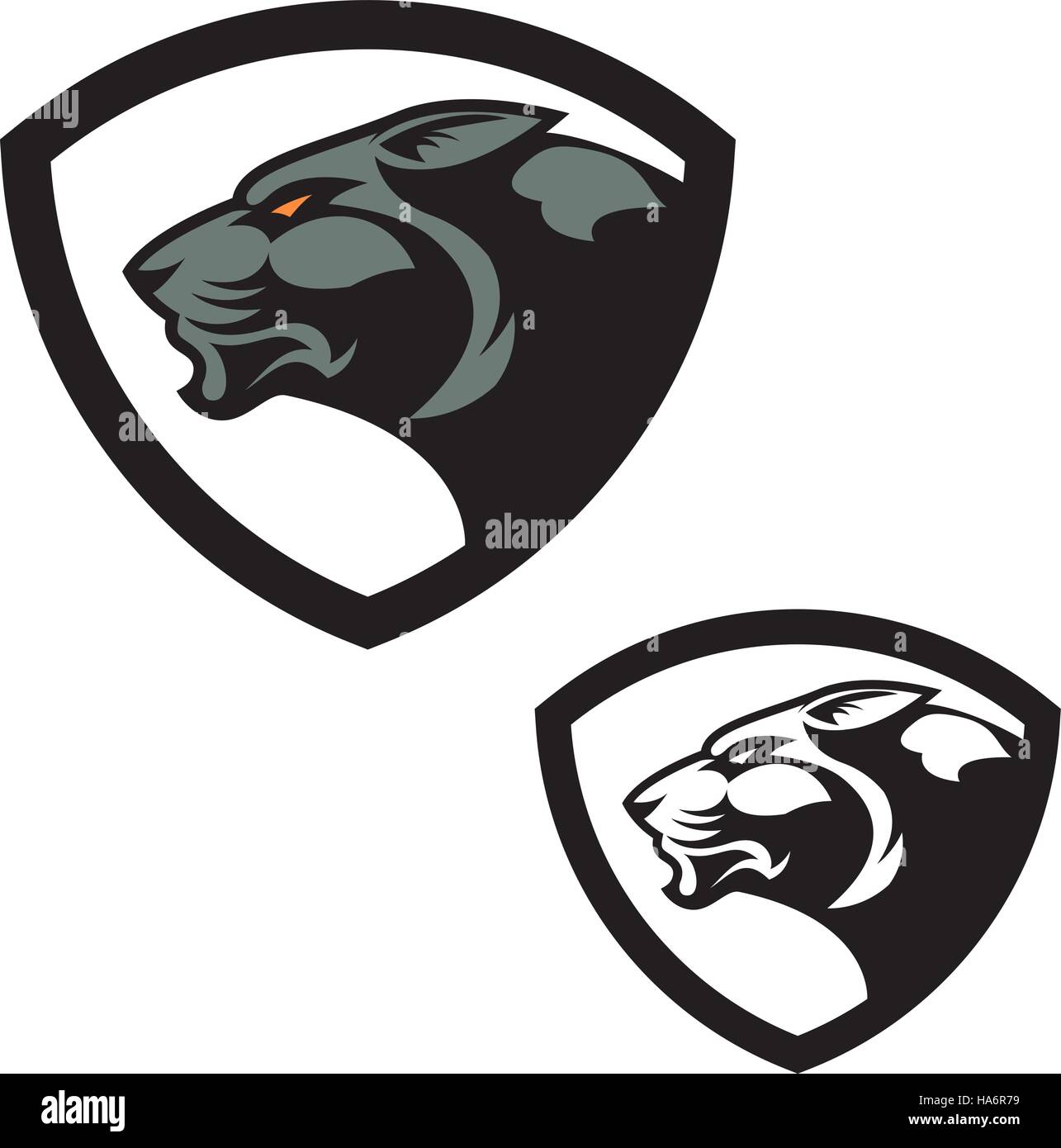 Emblema escudo plantilla con cabeza de puma. Elementos de diseño para el  logotipo, la etiqueta, el emblema, signo, marca. Ilustración vectorial  Imagen Vector de stock - Alamy