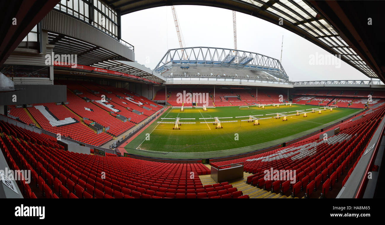 Anfield Stadium, hogar del Liverpool FC, Merseyside, REINO UNIDO Foto de stock