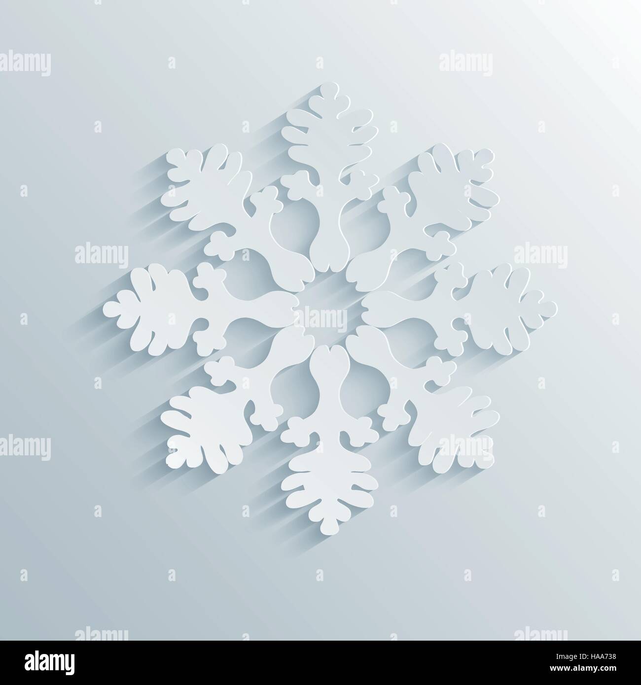 Vacaciones de invierno los copos de nieve en 3D. Ilustración del Vector
