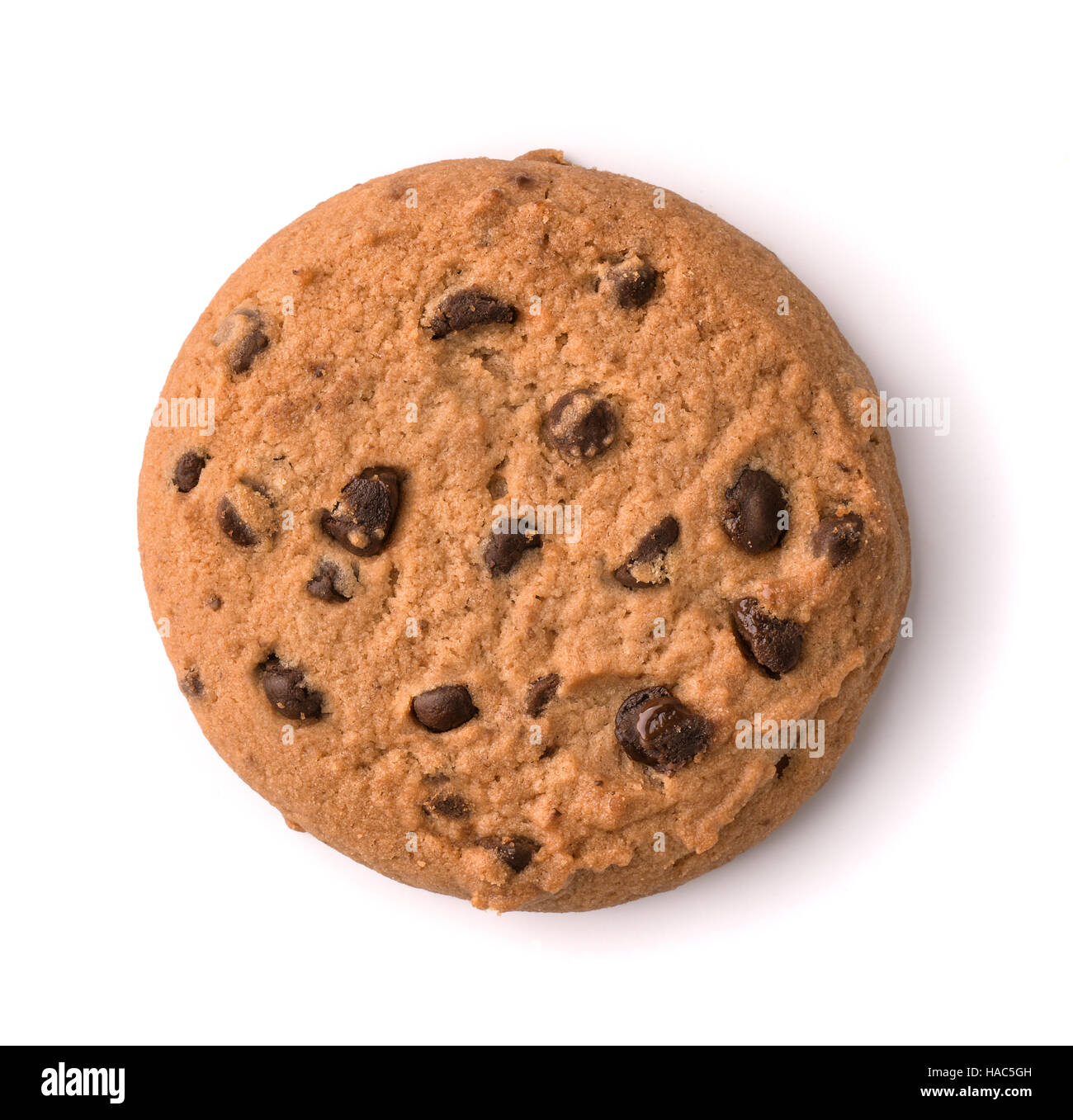 Vista superior de galleta de chocolate isolatec sobre blanco Foto de stock