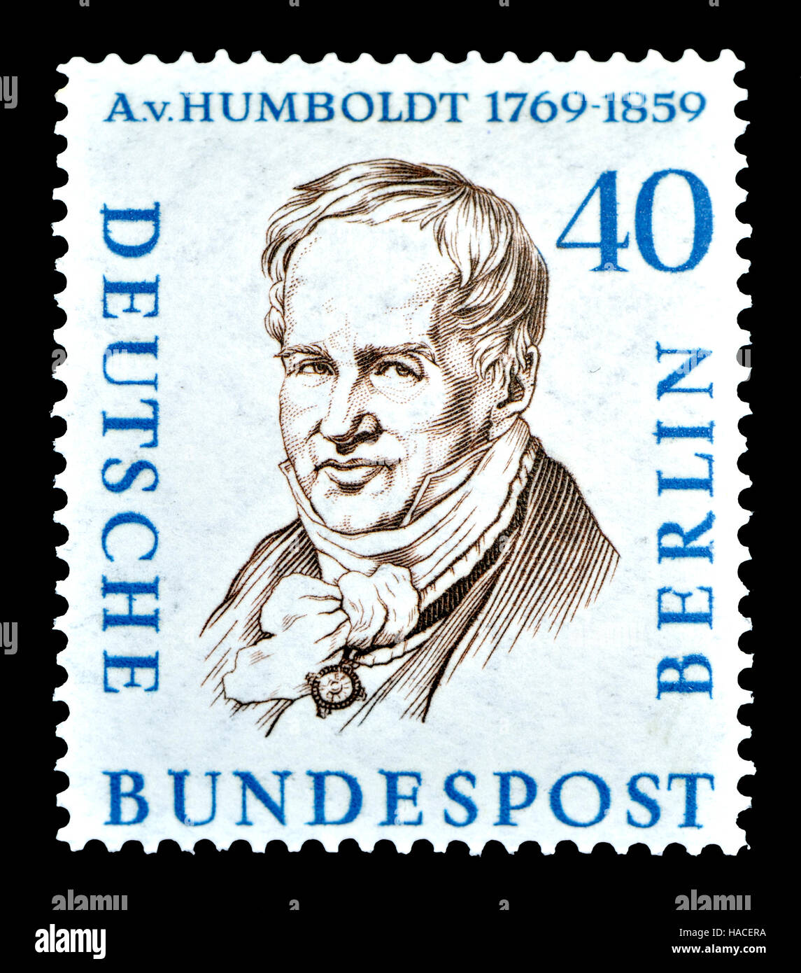 Sello postal alemán (1957) Alexander von Humboldt (17691859) de