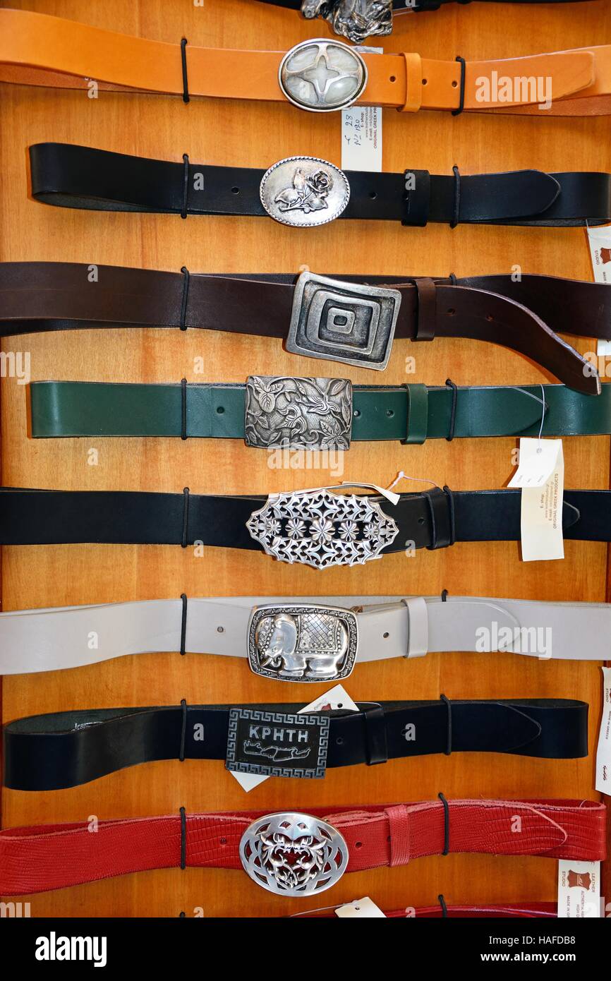 Display of belts fotografías e imágenes de alta resolución - Alamy