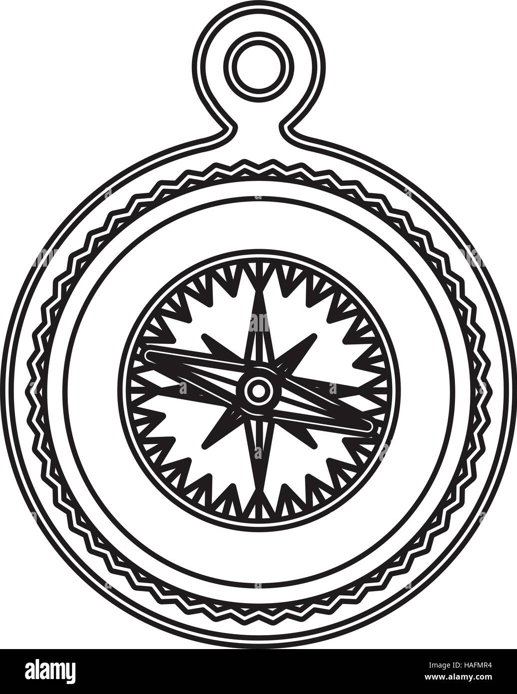 Icono de la brújula. Instrumento de localización y navegación tema