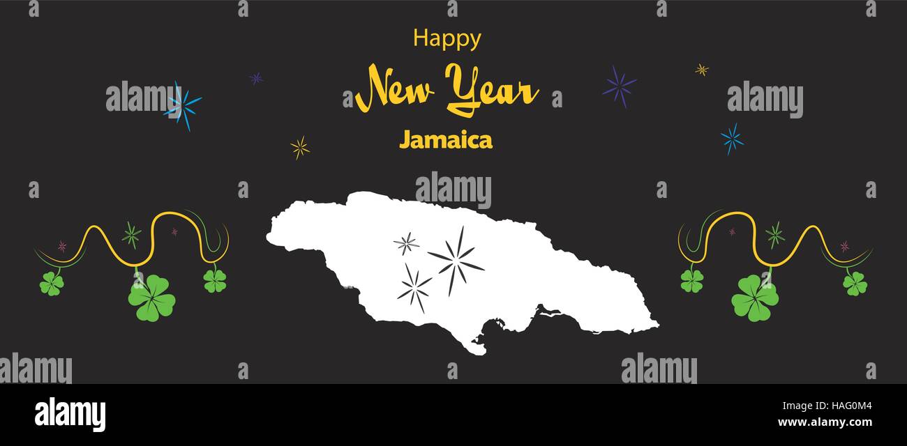 Feliz Año Nuevo ilustración tema con mapa de Jamaica Imagen Vector de stock Alamy Feliz Año Nuevo ilustración tema con mapa de Jamaica Imagen Vector de stock Alamy