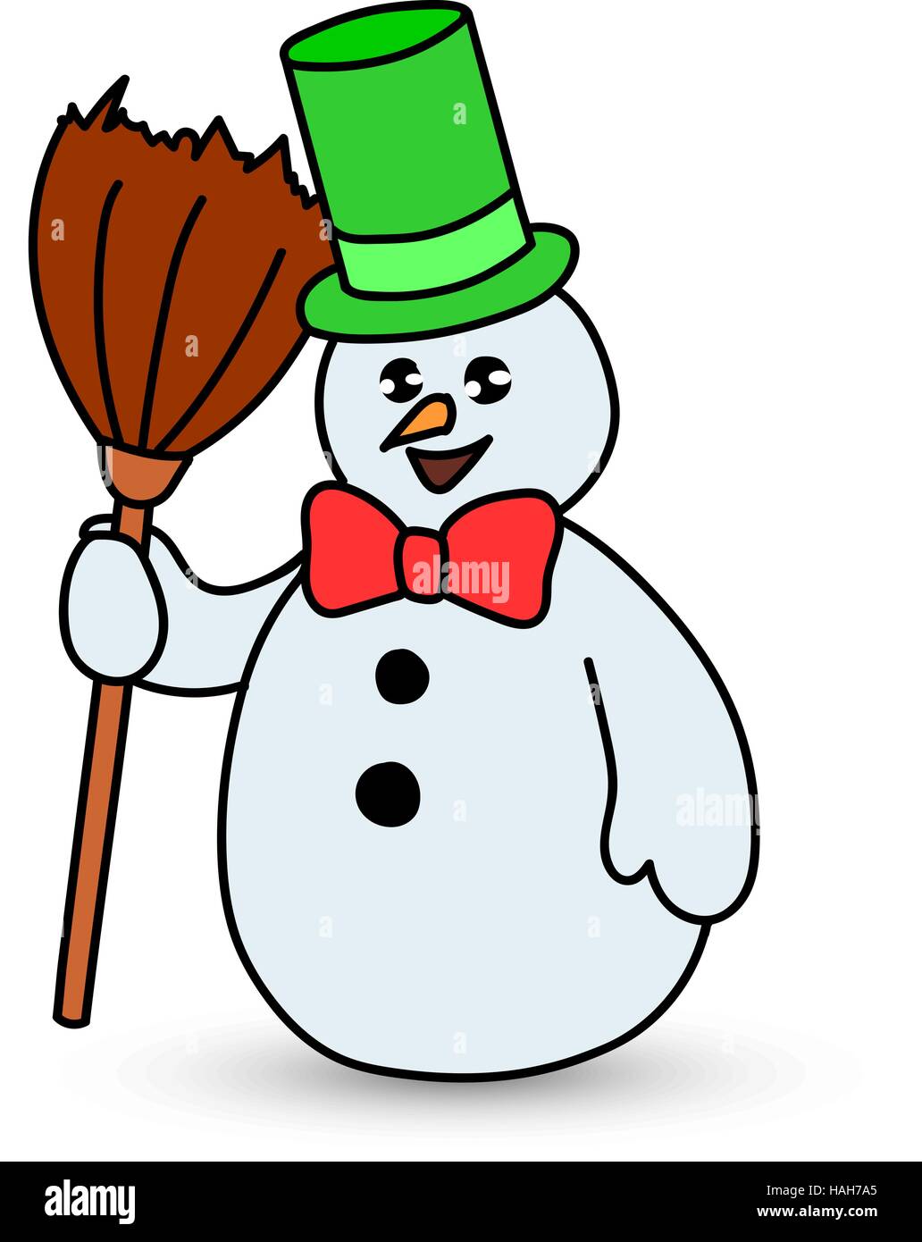 Muñeco de nieve feliz vistiendo gorro de Papá Noel, personaje de dibujos  animados de vectores Imagen Vector de stock - Alamy