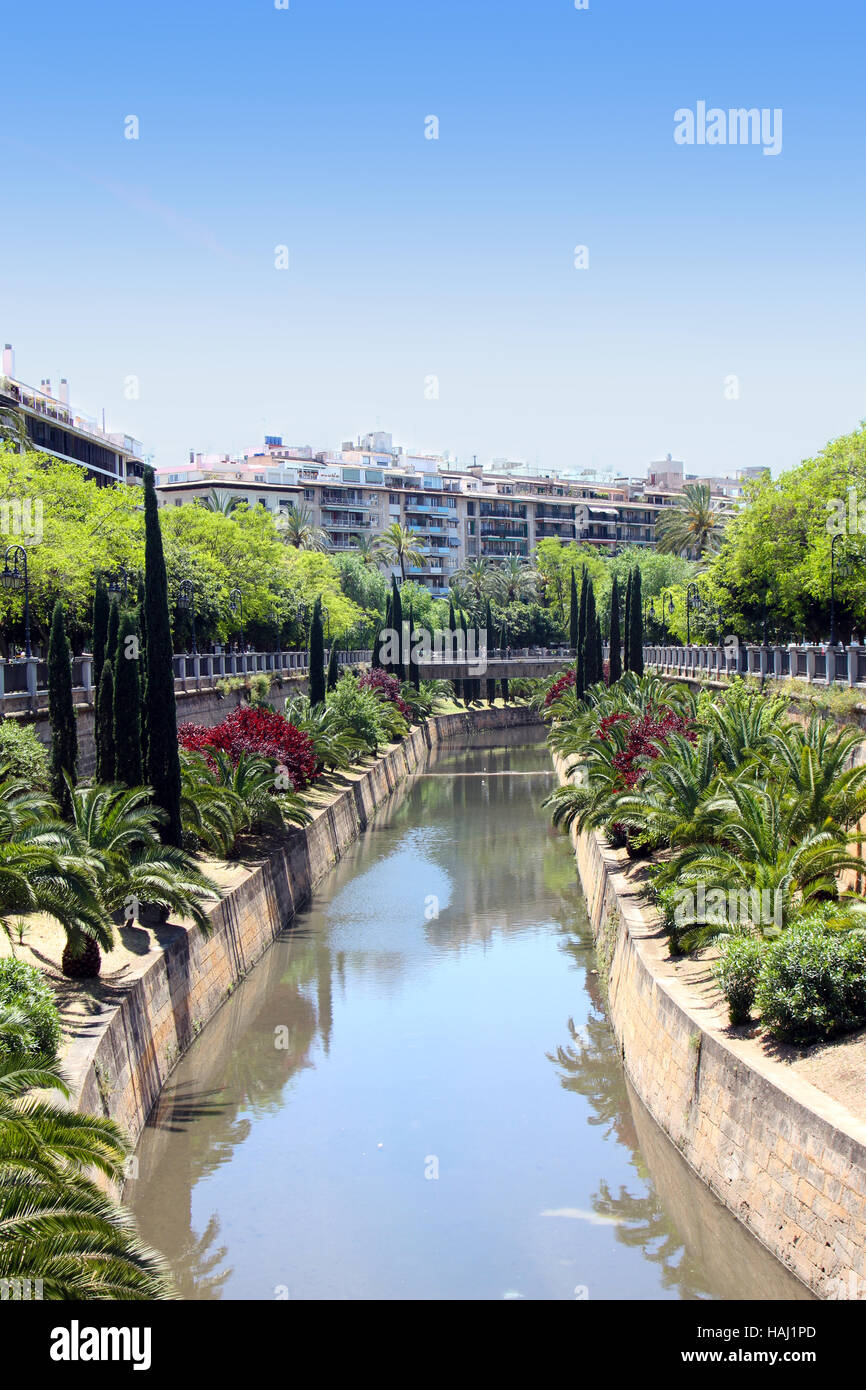 Canal de la ciudad de Palma de Mallorca, España Foto de stock