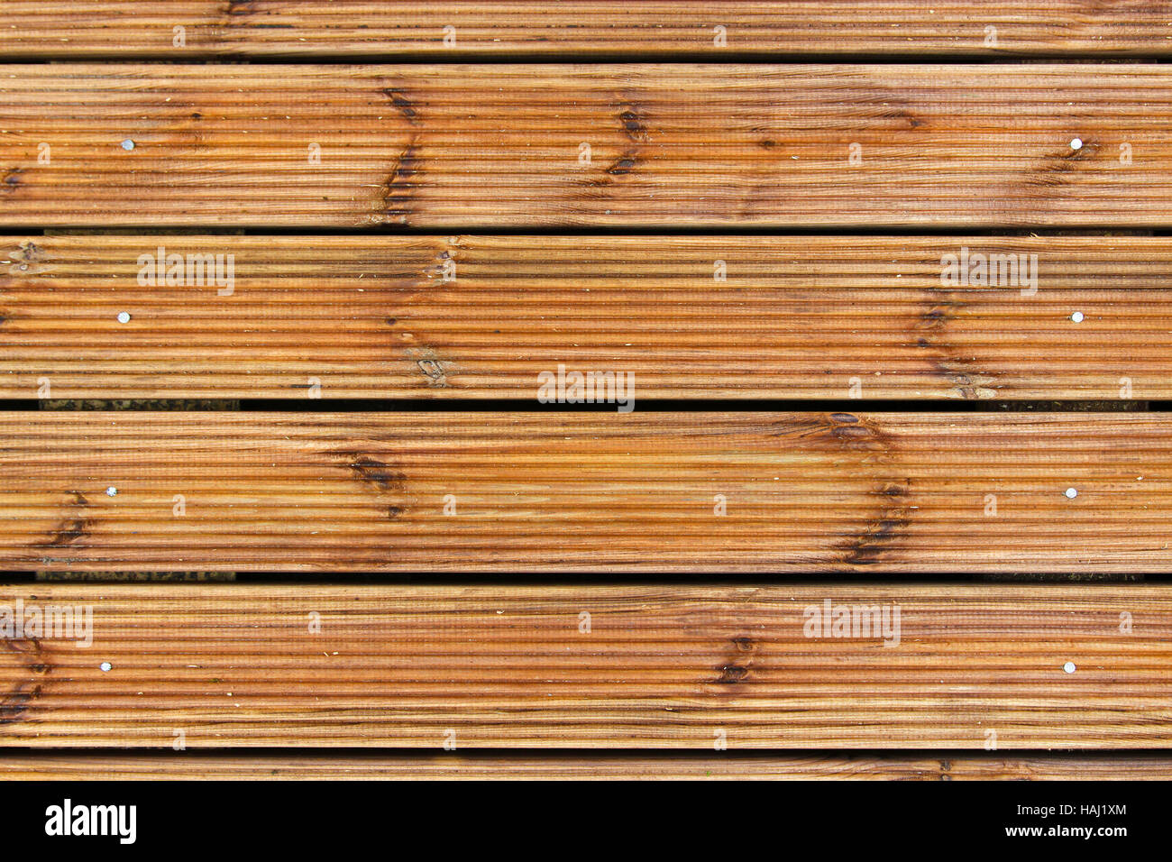 Terraza de tablones de madera marrón decking Foto de stock