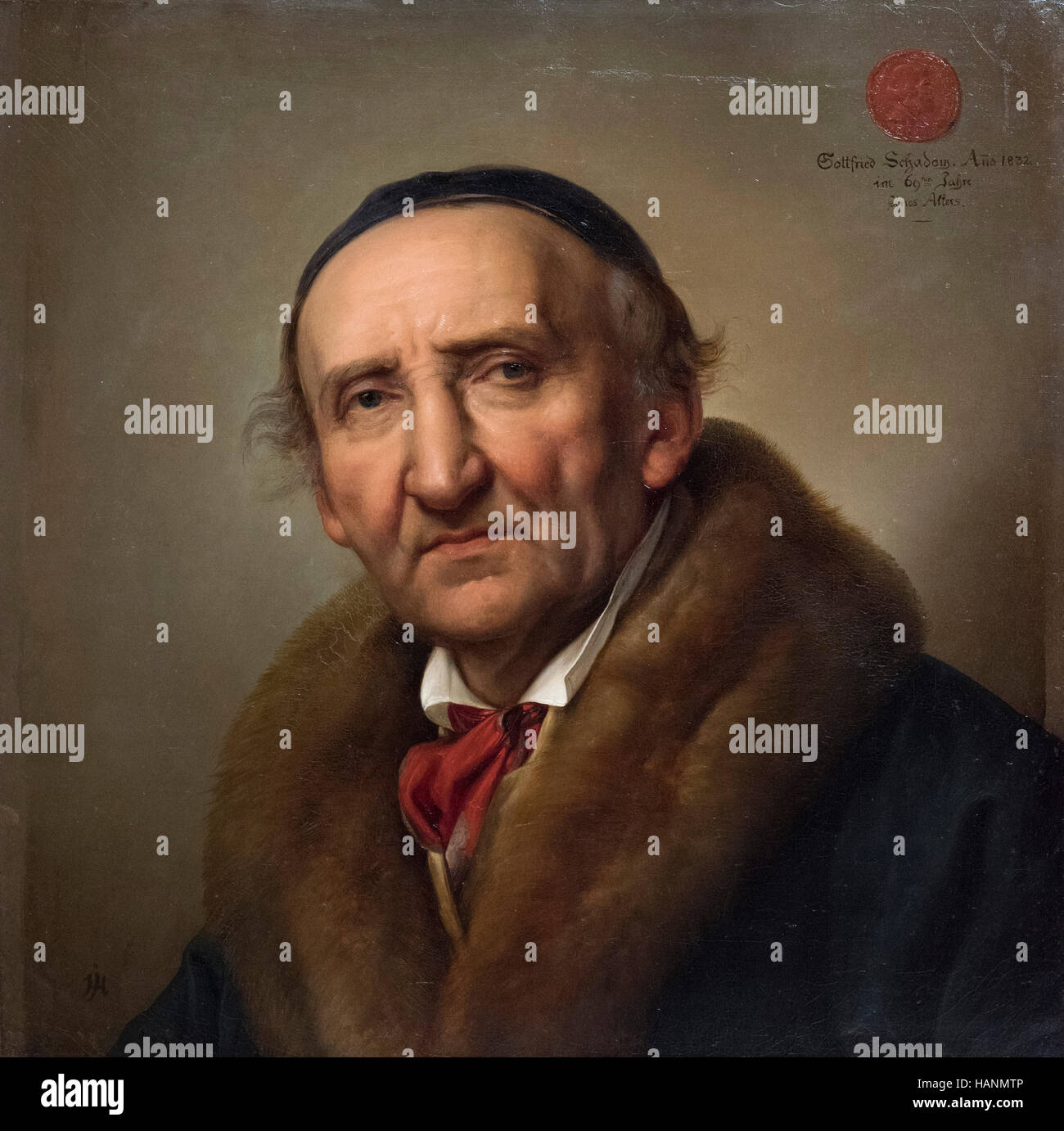 Julius Hübner (1806-1882), Retrato (1832) de Johann Gottfried Schadow (1764-1850). Foto de stock