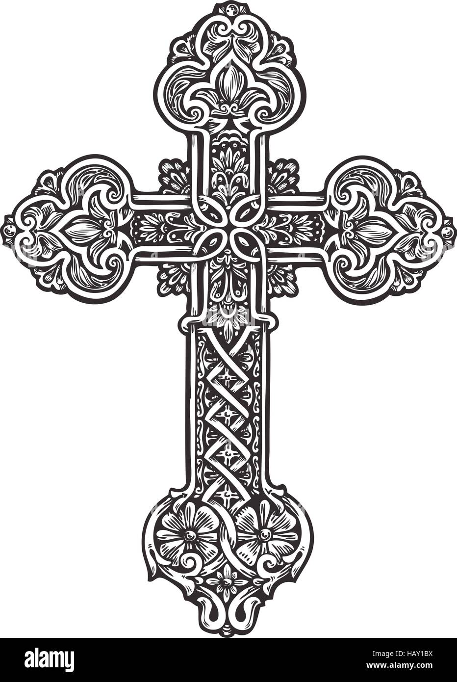 Bonita cruz. Boceto ilustración vectorial Ilustración del Vector