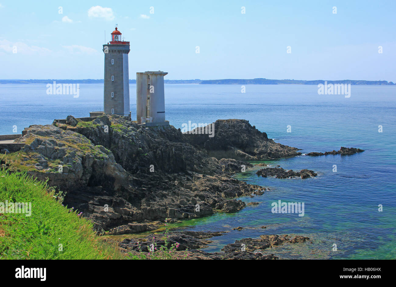 El programa Phare du Petit Minou, Francia Foto de stock