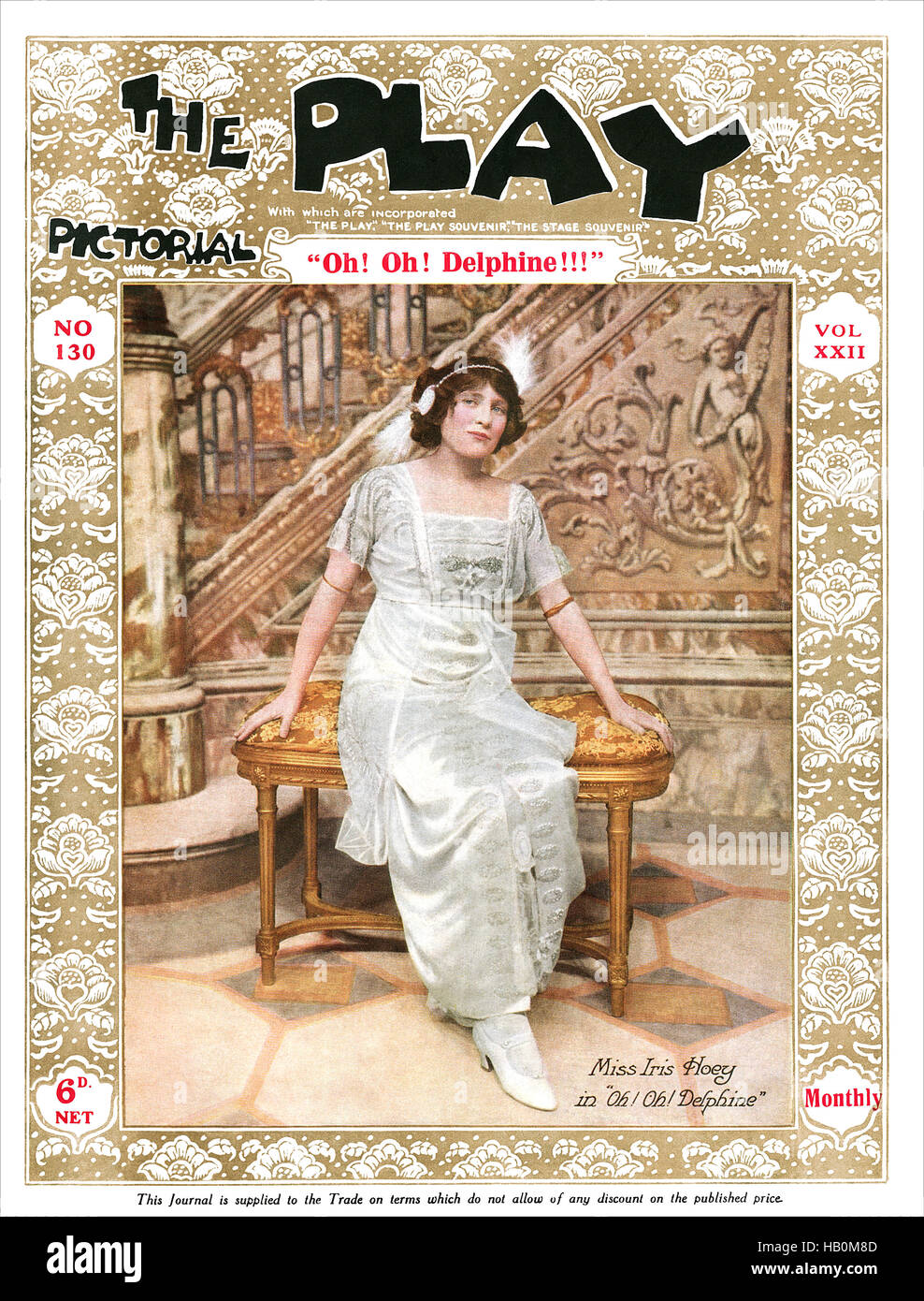 Portada de la Revista Ilustrada Juego 1913, dedicado a la obra Oh! ¡Oh! Delphine!!! Protagonizada por Iris Hoey Foto de stock