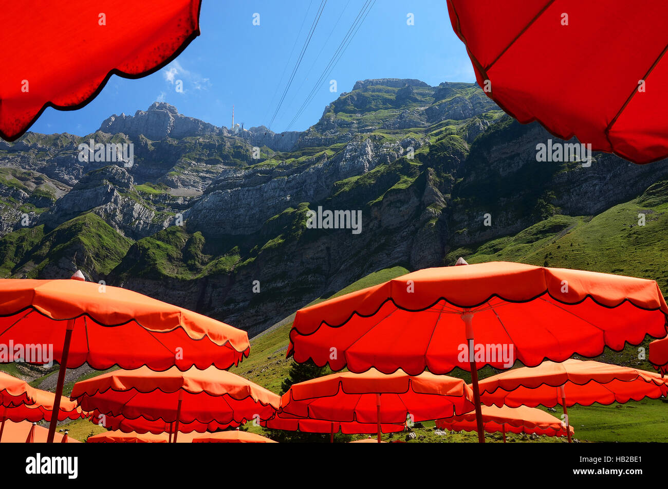 Alpes, Suiza, Europa, sombrilla, parasol, Foto de stock