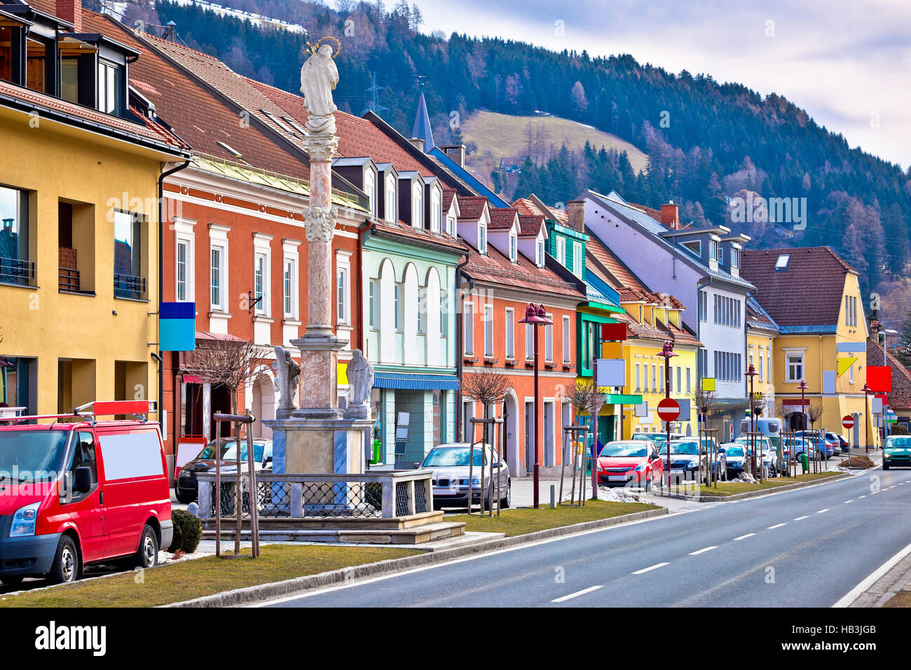 Bad Sankt Leonhard colorido paisaje urbano Foto de stock