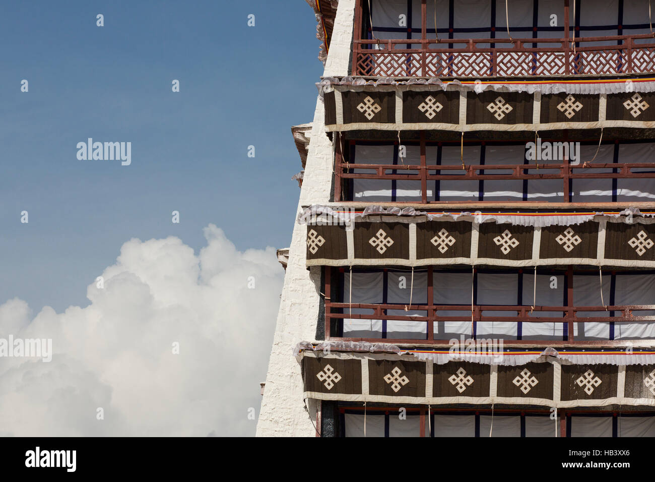 Detalle del Palacio Potala, Tibet Foto de stock