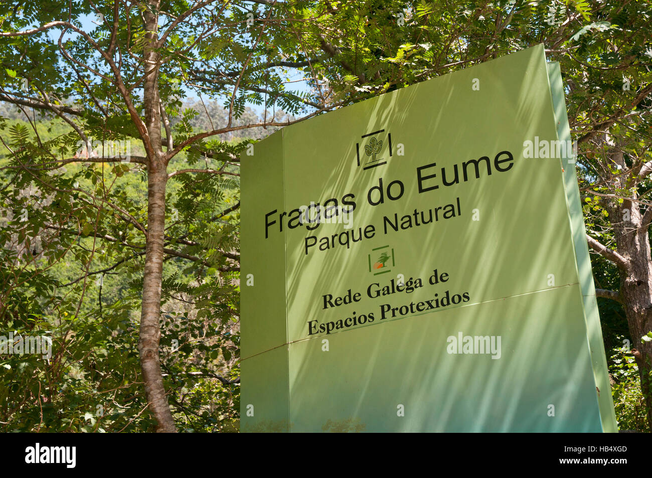 El Parque Natural Fragas do Eume, póster, Pontedeume, La Coruña provincia, región de Galicia, España, Europa Foto de stock