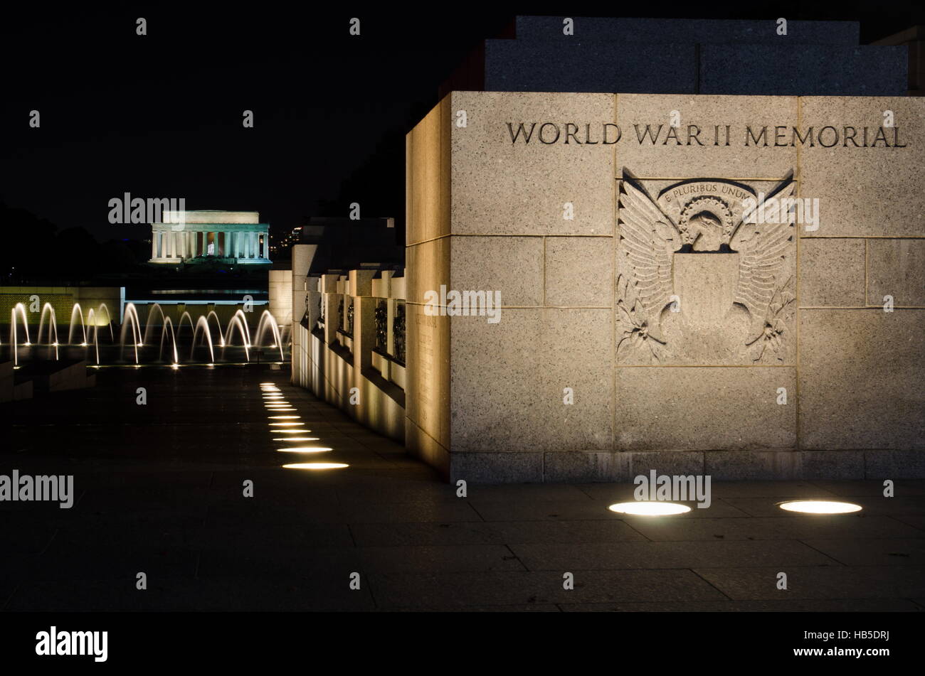 WASHINGTON DC, Estados Unidos - 21 de octubre de 2016 Washington memorial de la II Guerra Mundial Foto de stock