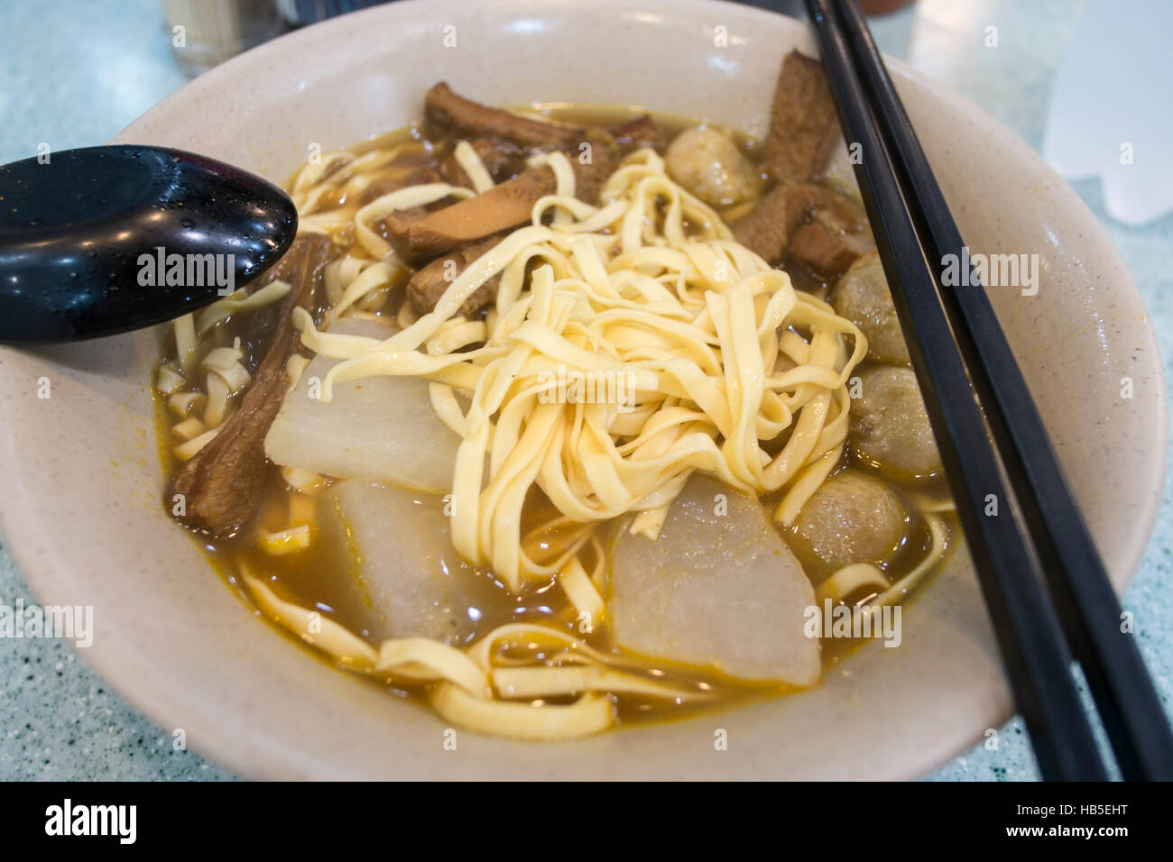 Tallarines en Hong Kong, gourmet asiática Foto de stock