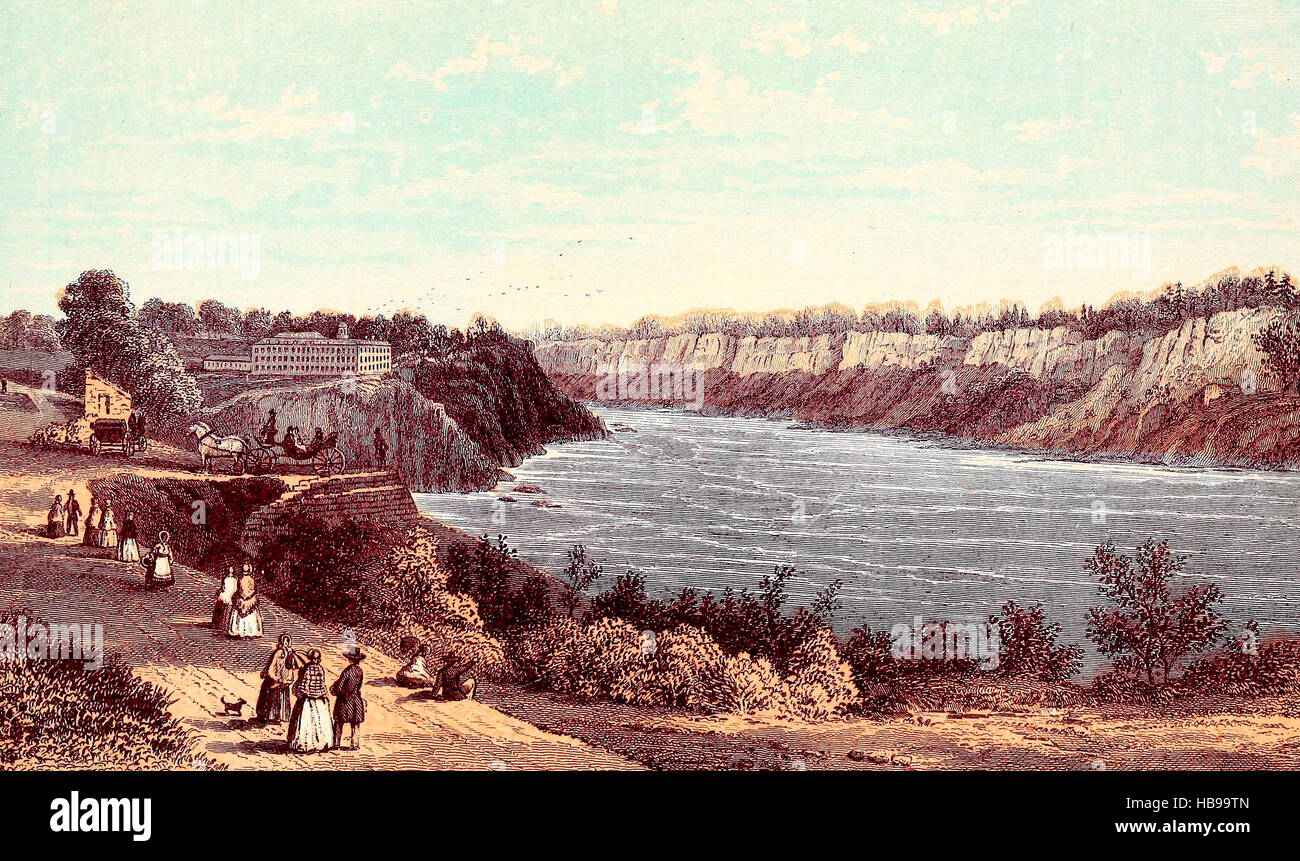 Río debajo de las Cascadas de Niágara, circa 1860 Foto de stock