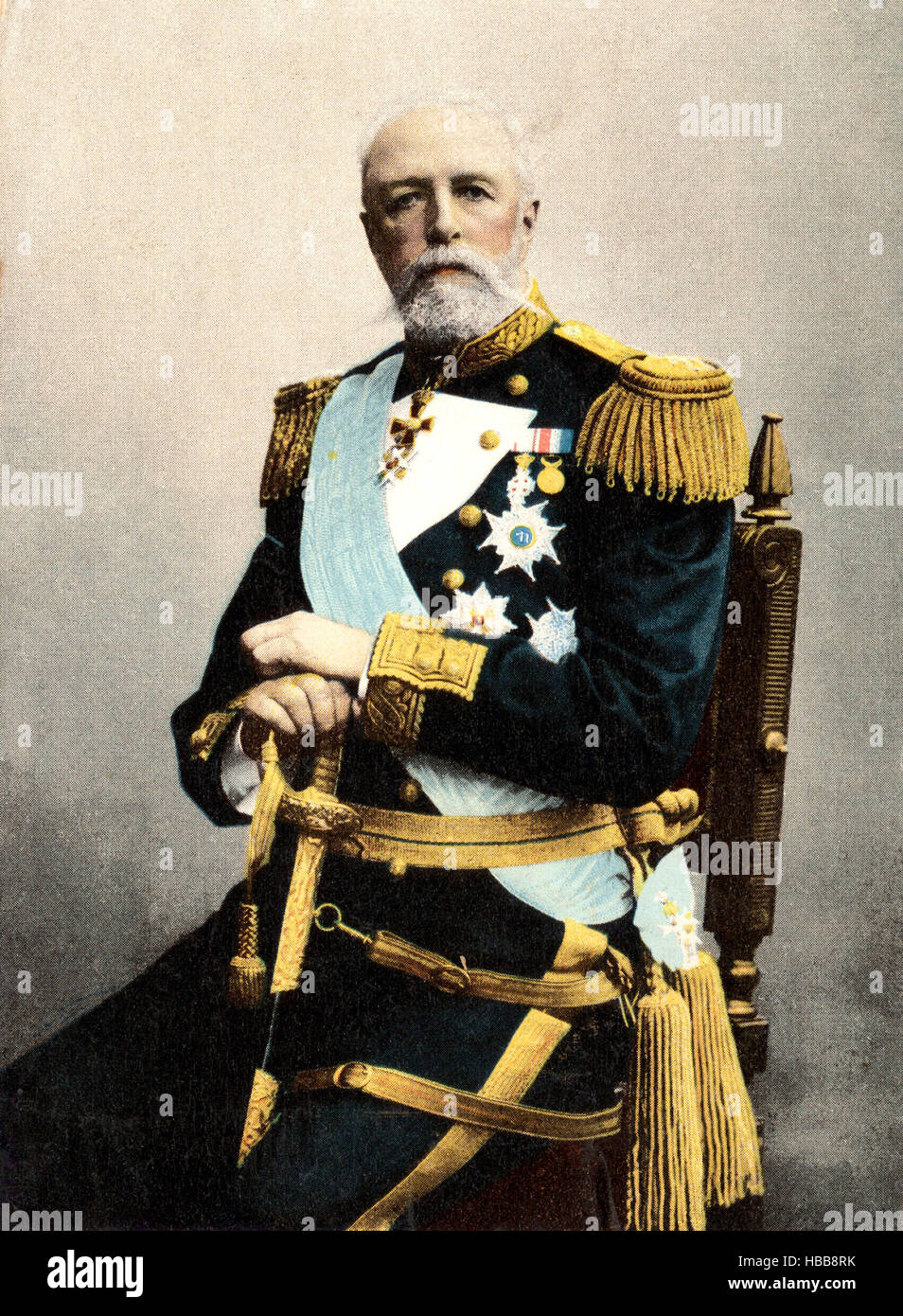 El rey Oscar II de Suecia y Noruega, reinó 1872-1907 Foto de stock