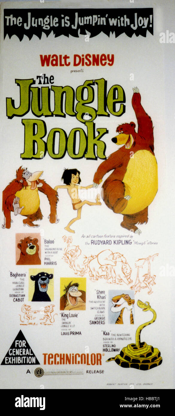 El Libro De La Selva Desde La Izquierda Baloo Mowgli El Rey Louie 1967 Fotografía De Stock 7224