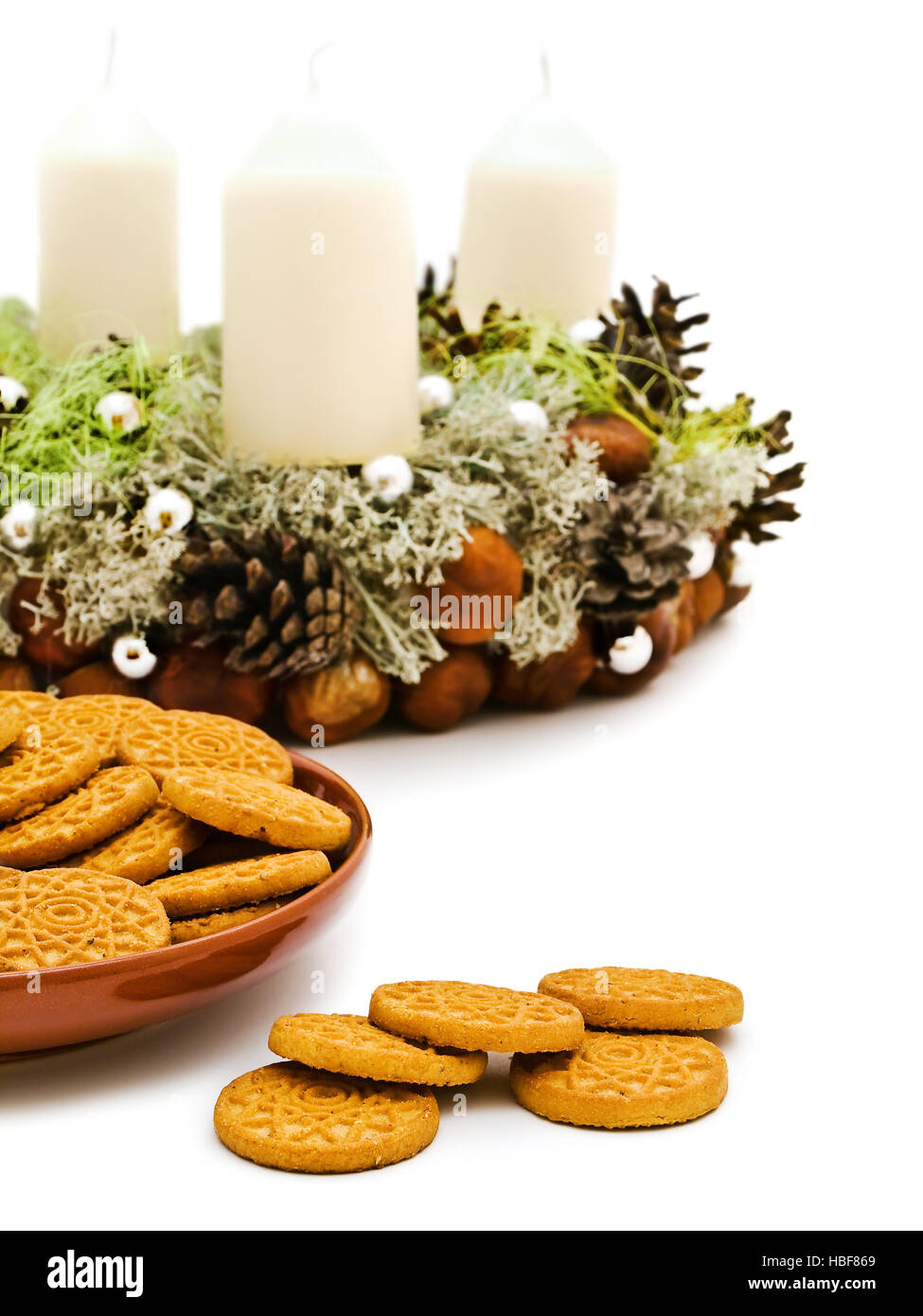 Navidad guirnalda artesanal con cookies Foto de stock