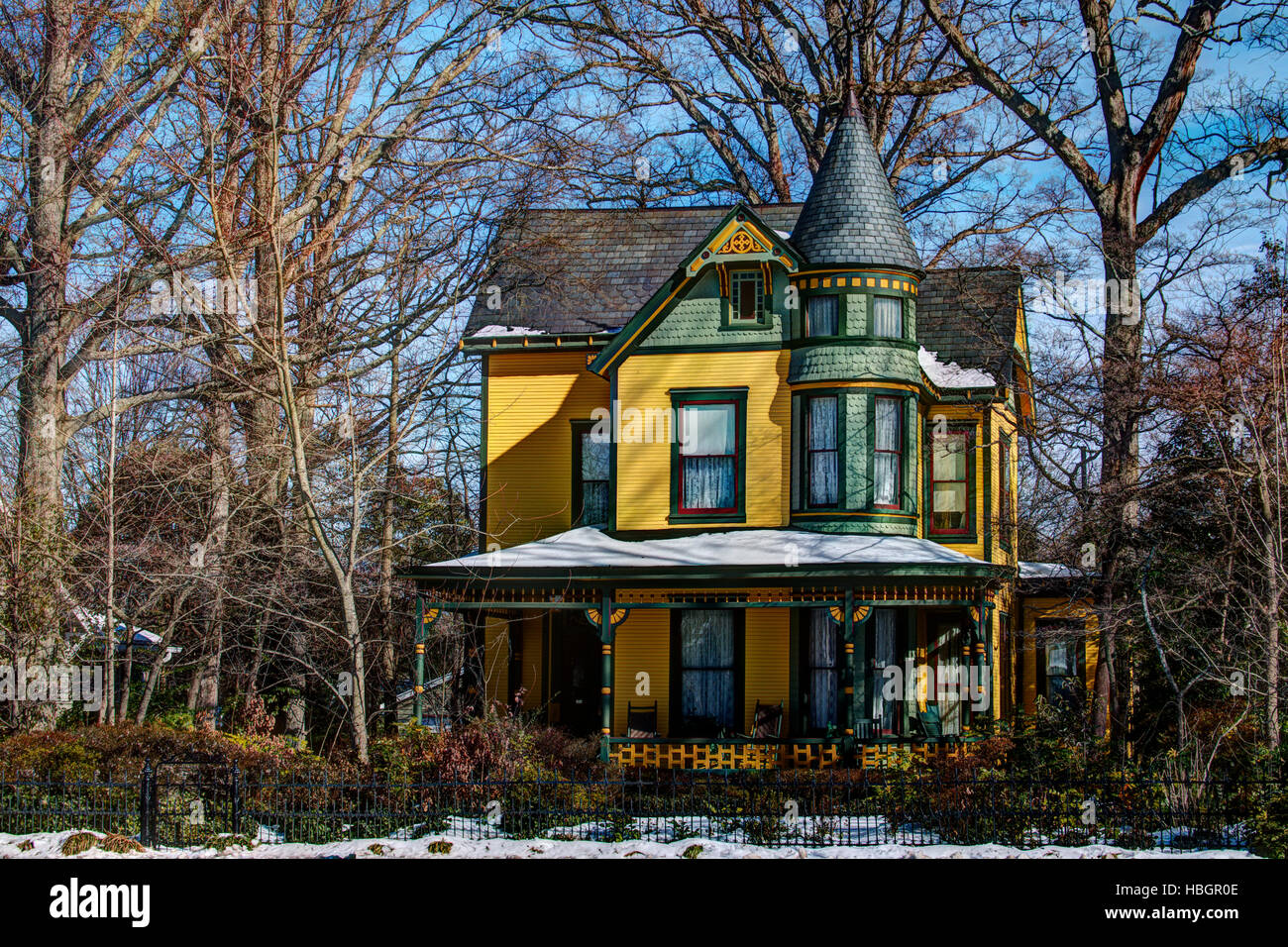 Casa victoriana en Plaza-Midwood, Charlotte, NC Foto de stock