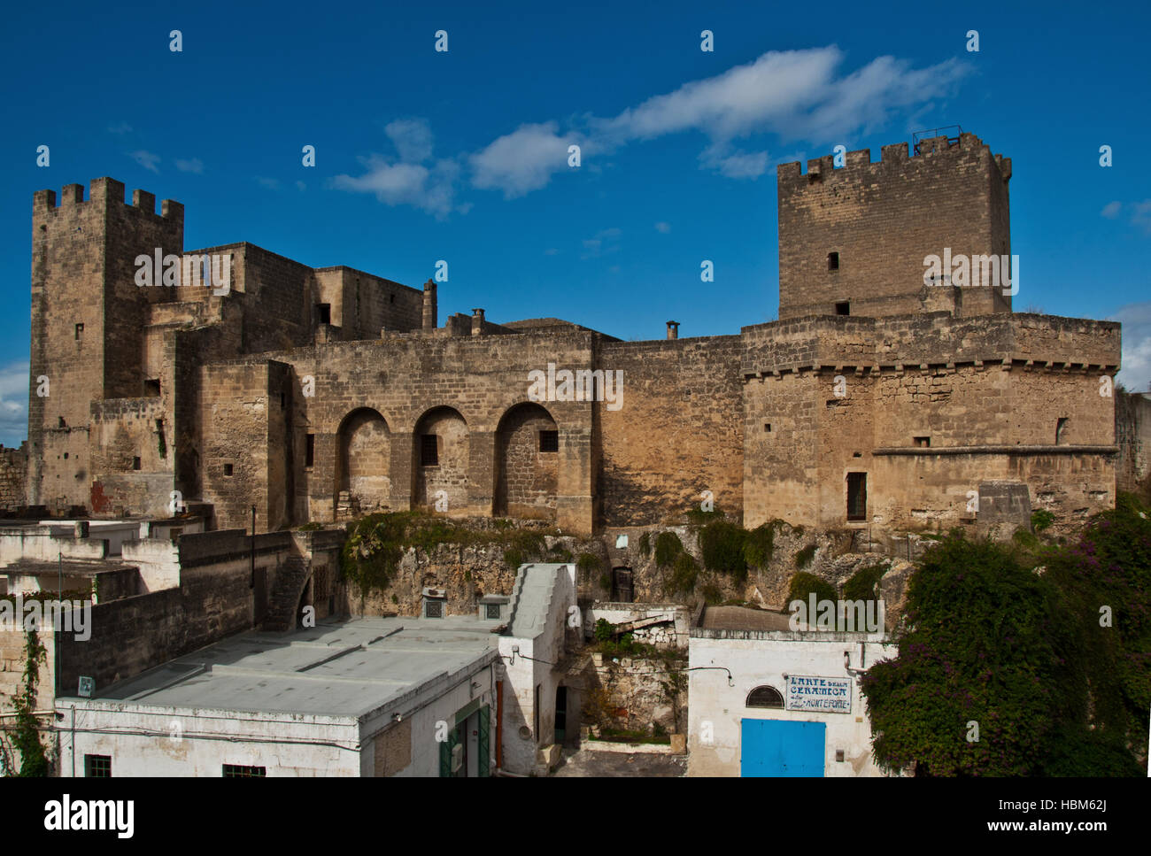 Castillo en la ciudad Gallipoli, Puglia, Italia Foto de stock