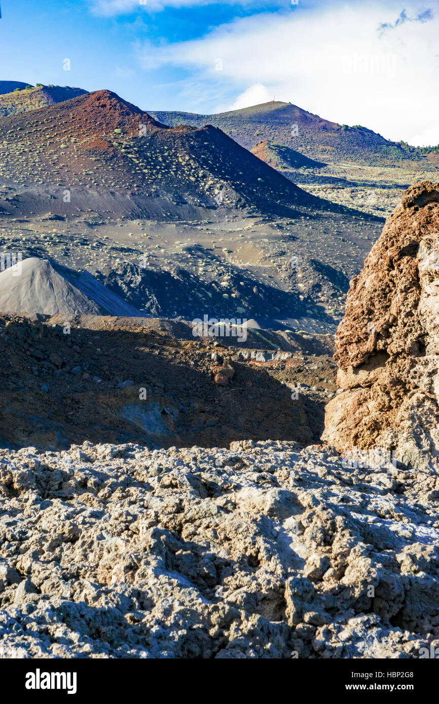 Foto del paisaje volcánico en Fuencaliente, en La Palma, Islas Canarias. Foto de stock