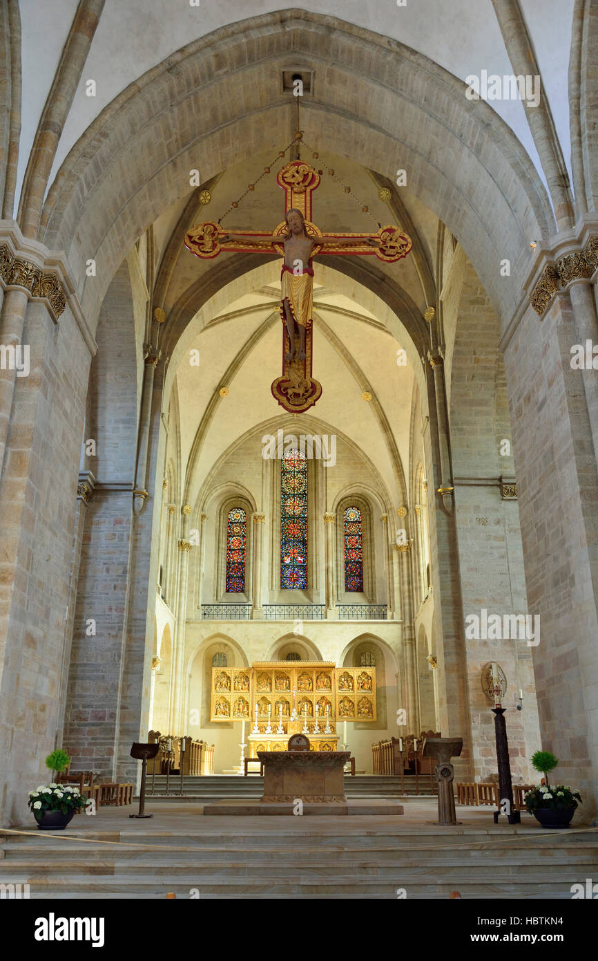 Vista interior de la catedral de San Pedro Dom en Osnabruck Foto de stock
