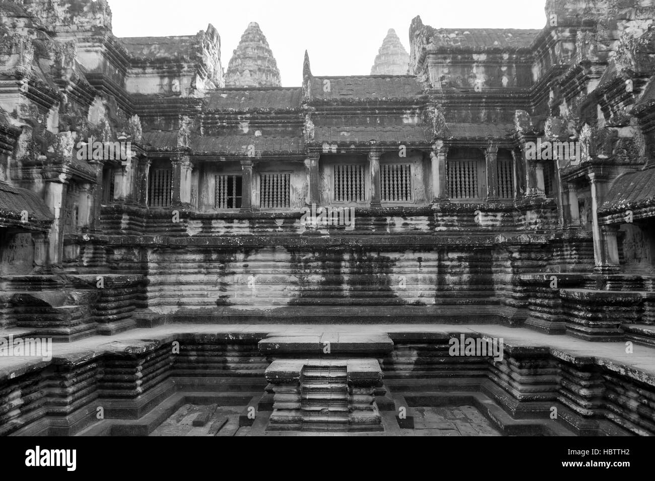 Detalles del templo de Angkor Wat, en Camboya. La UNESCO Sitio Camboya Foto de stock