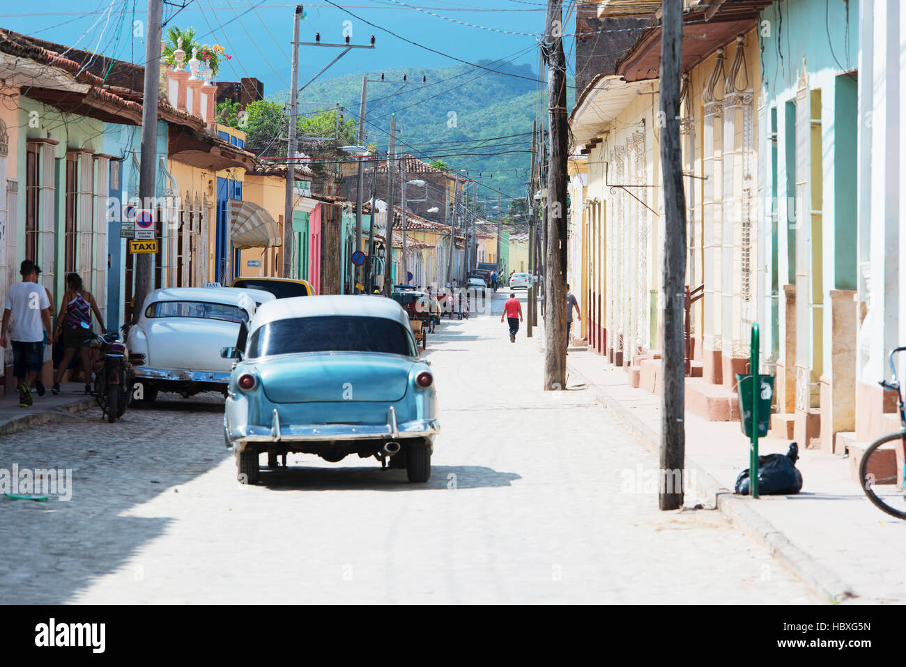 Trinidad, Cuba - edificios y calles carriles Foto de stock