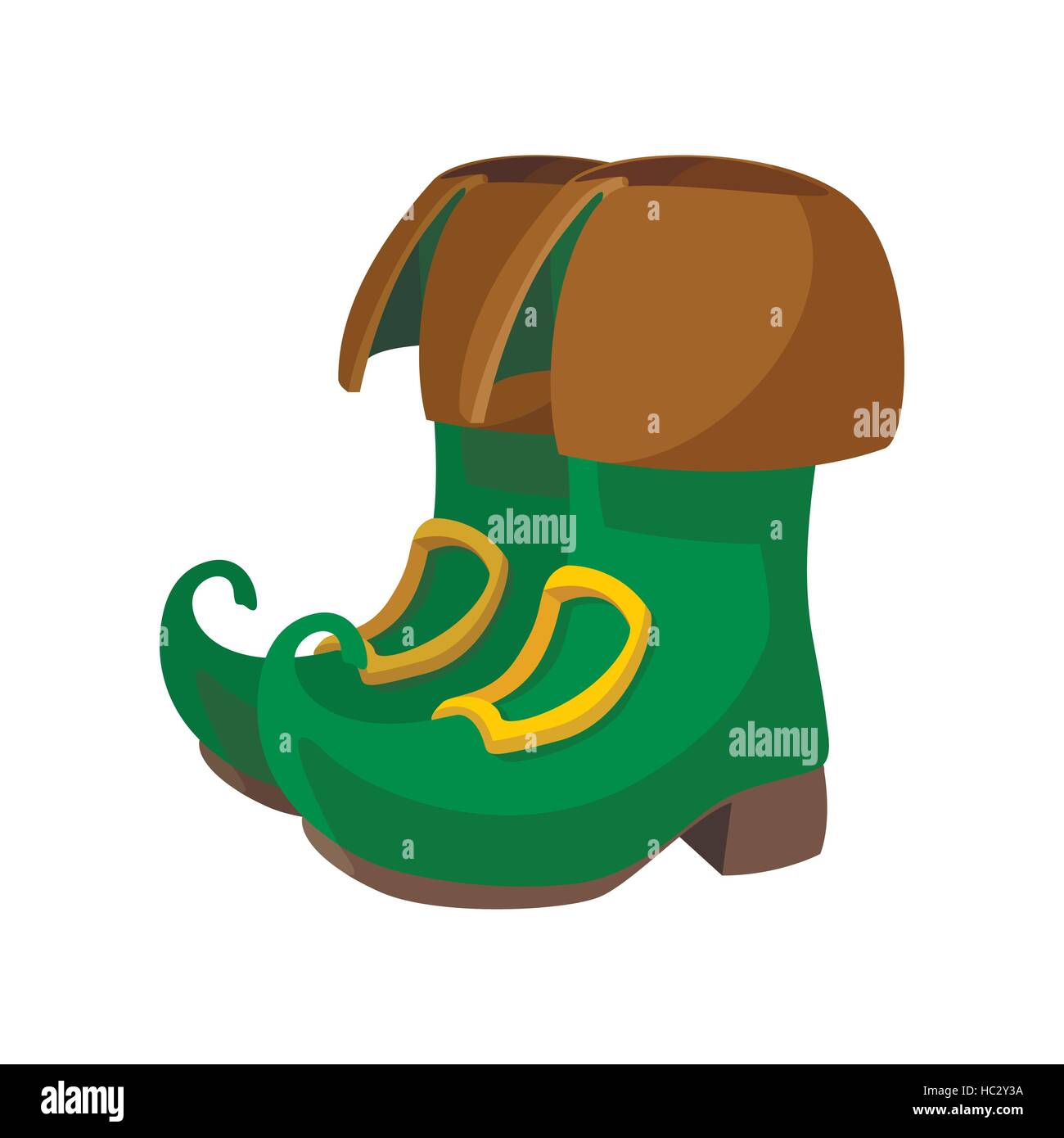 Botas de duende verde icono dibujos animados Imagen Vector de stock - Alamy