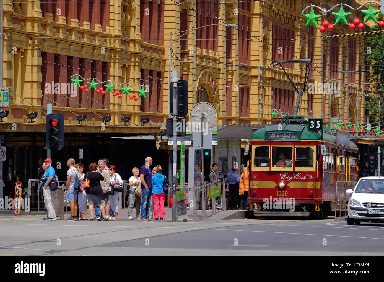 La estación de Flinders Street en el centro de Melbourne, Victoria, Australia. Foto de stock