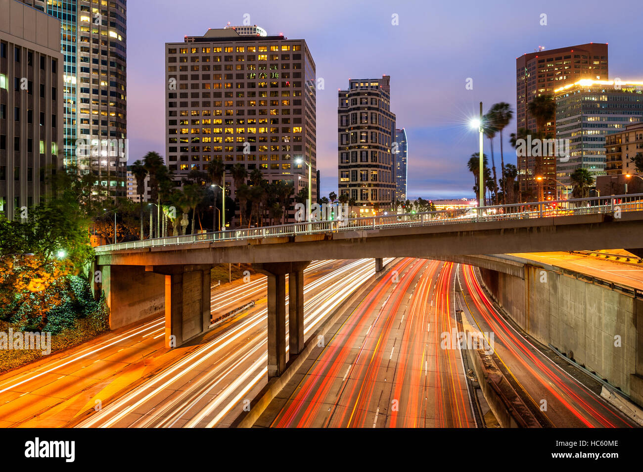 La hora pico de tráfico en Los Angeles Foto de stock