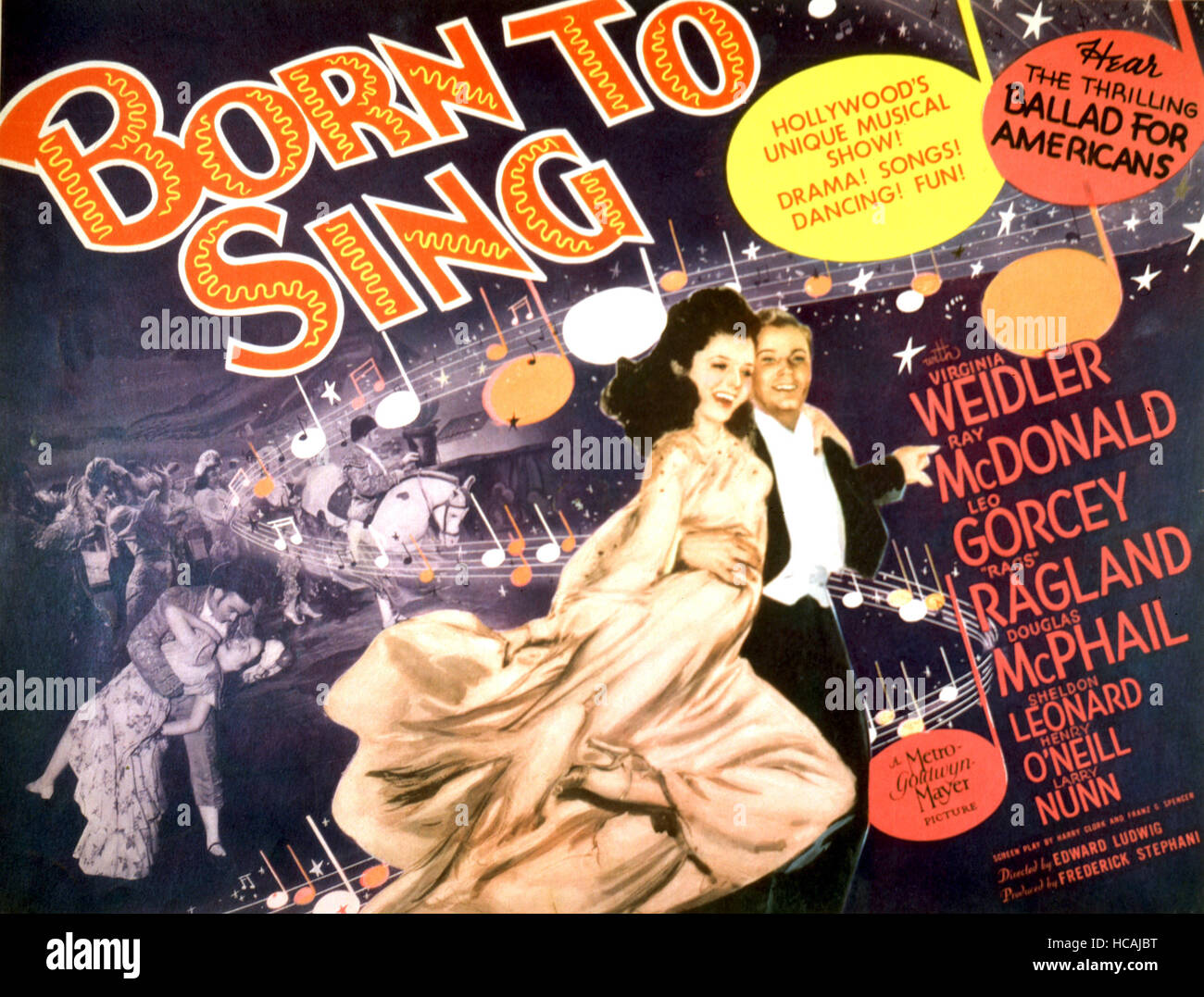 Nacido para cantar, Virginia Weidler, Ray McDonald, 1942 Foto de stock