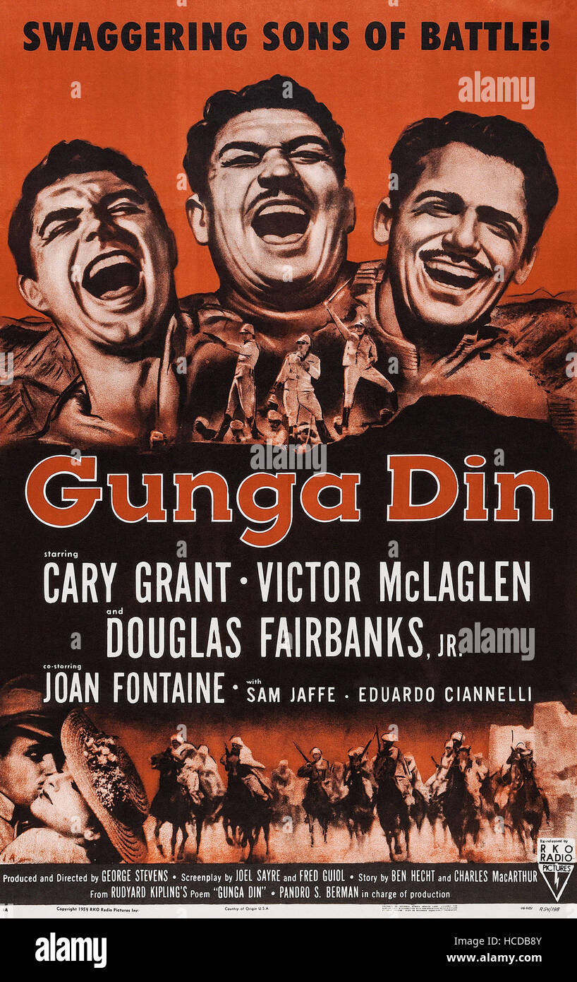 GUNGA DIN, principio lr Cary Grant, Victor McLaglen, Douglas