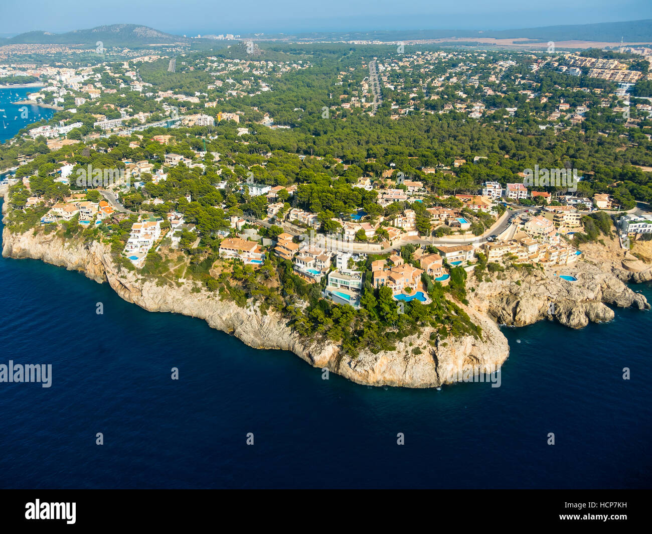 Fotografía aérea, Vista de Santa Ponca, Mallorca, Islas Baleares, España Foto de stock