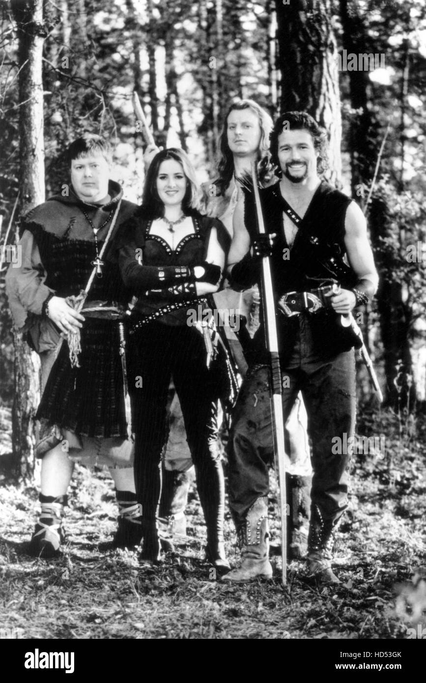 Las nuevas aventuras de Robin Hood, (desde la izquierda): Martin Ellis,  Barbara Griffin, Richard Ashton, John Bradley, (1998-99), 1997-1999  Fotografía de stock - Alamy
