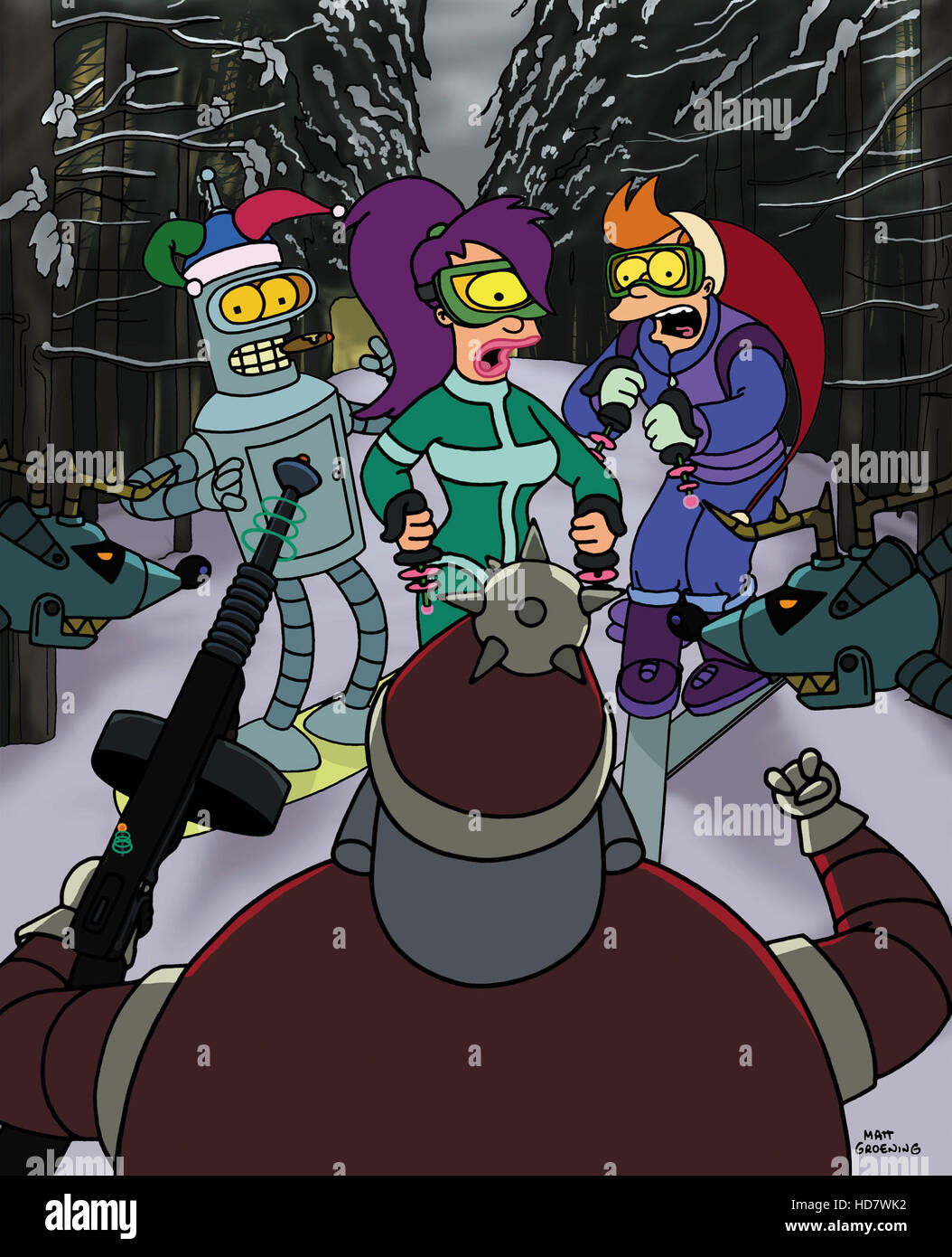 FUTURAMA, Bender, Leela, Fry enfrentar el mal Santa Claus Robot (voz por  John Goodman), desde 1999. TM y Copyright (c) 20A Fotografía de stock -  Alamy