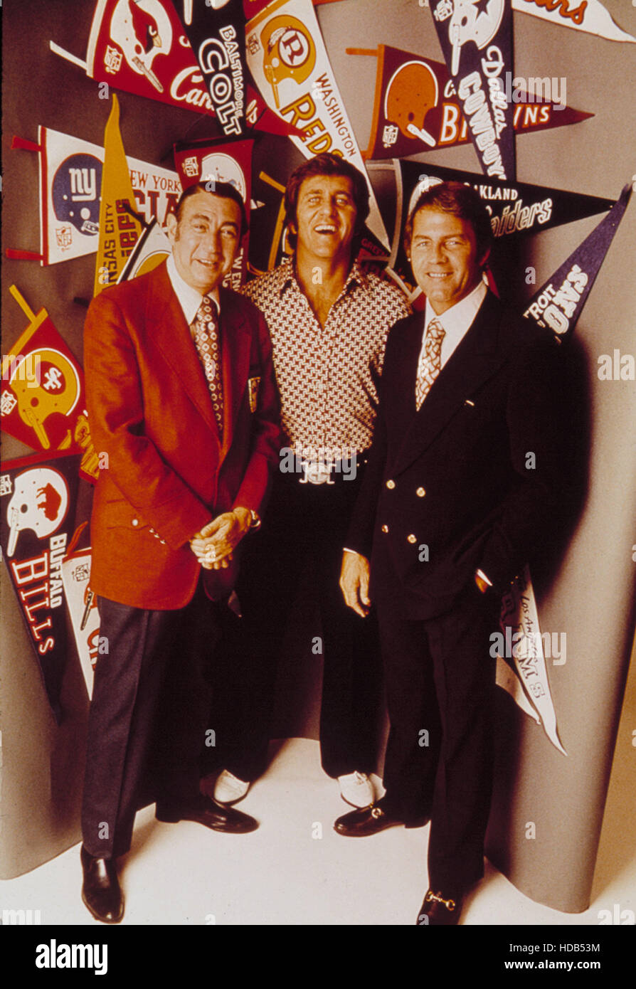 NFL MONDAY NIGHT FOOTBALL, (ABC), Dan Dierdorf, Al Michaels, Frank Gifford,  Super Bowl XXV, 1970-. (c) ABC/ Courtesy: Everett Stock Photo - Alamy