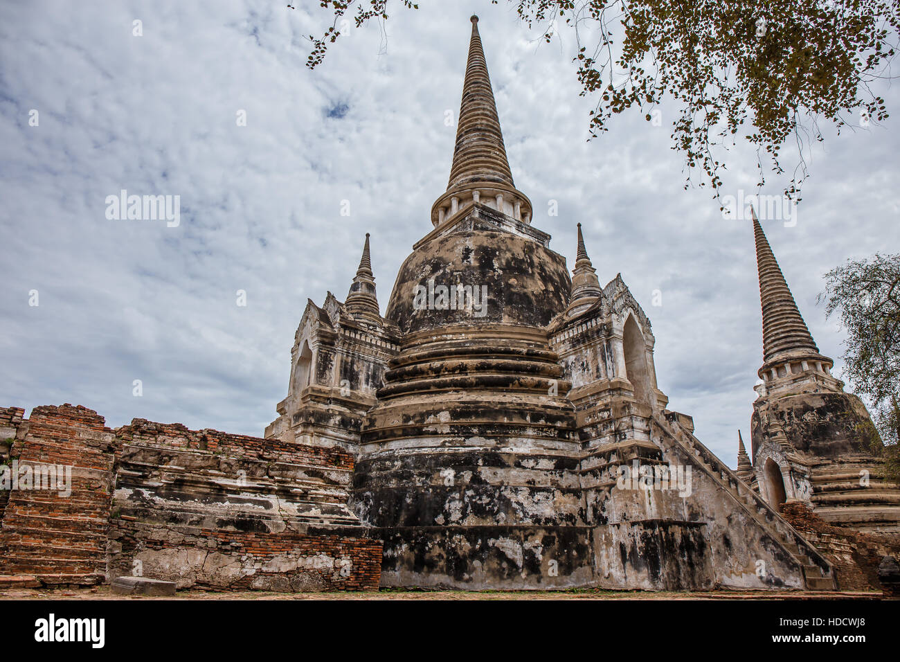 Ayutthaya, Tailandia -mayo 21,2016: Wat Sri Sanphet landmark organización cultural de la UNESCO, que fue registrada como patrimonio de Ayutthaya, Tailandia. Foto de stock