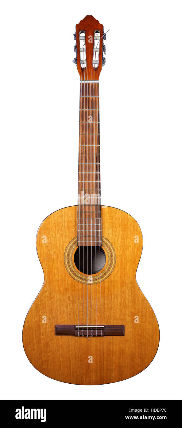 Instrumentos musicales - guitarra acústica de imagen muy grande sobre un  fondo blanco Fotografía de stock - Alamy