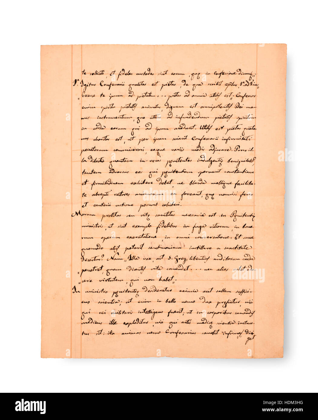 Manchada de papel antiguo manuscrito vintage Foto de stock
