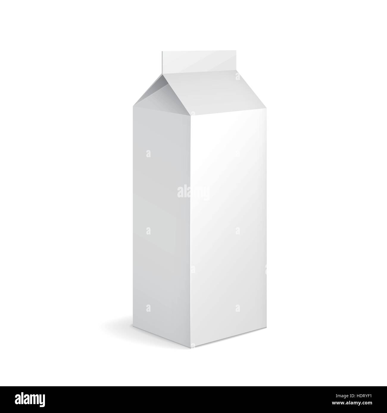 Envase de cartón de leche en blanco aislado en blanco Imagen Vector de